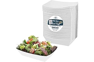 White Paper Food Trays - Value Pack of 50