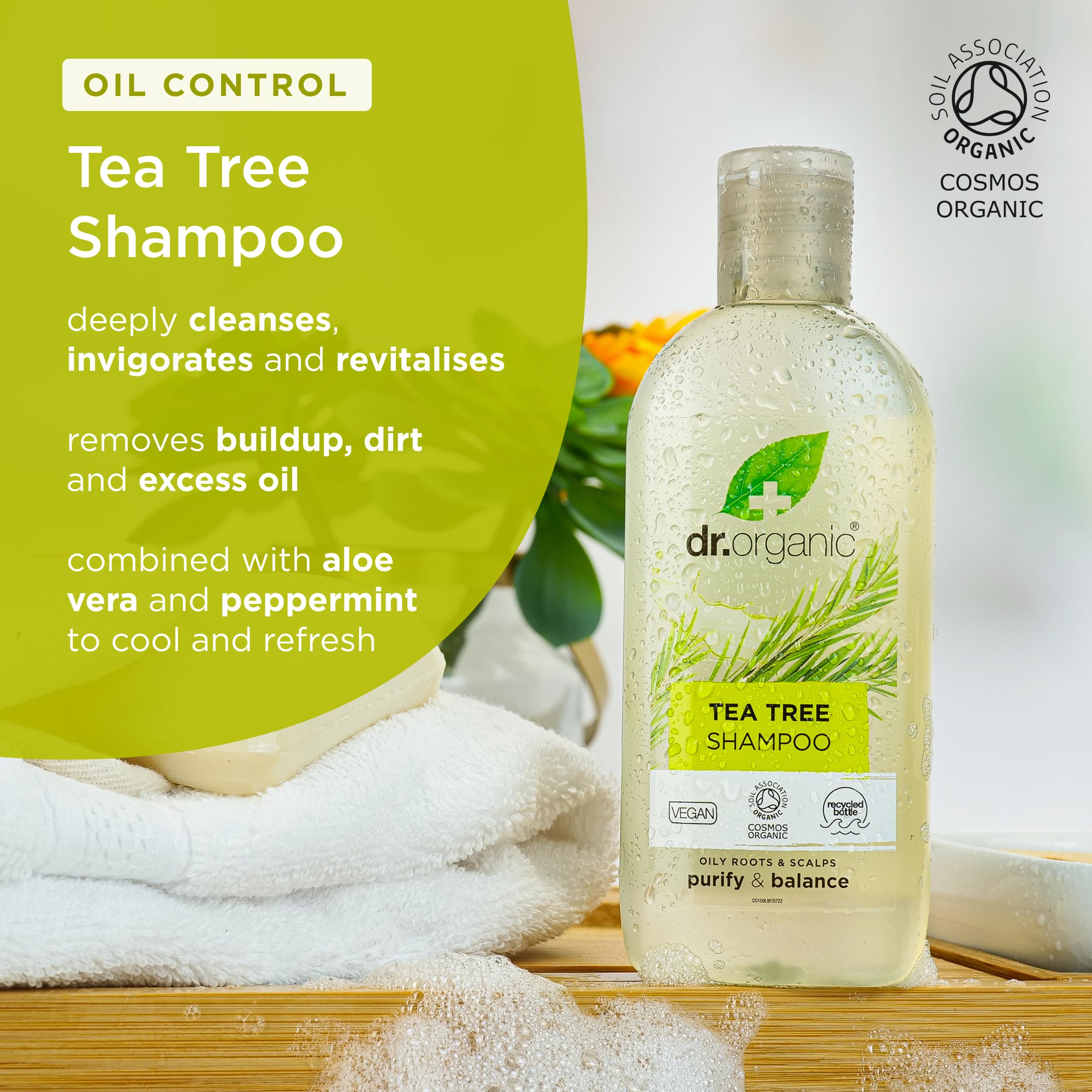 Dr.Organic Tea Tree Szampon, Biały, 265 ml