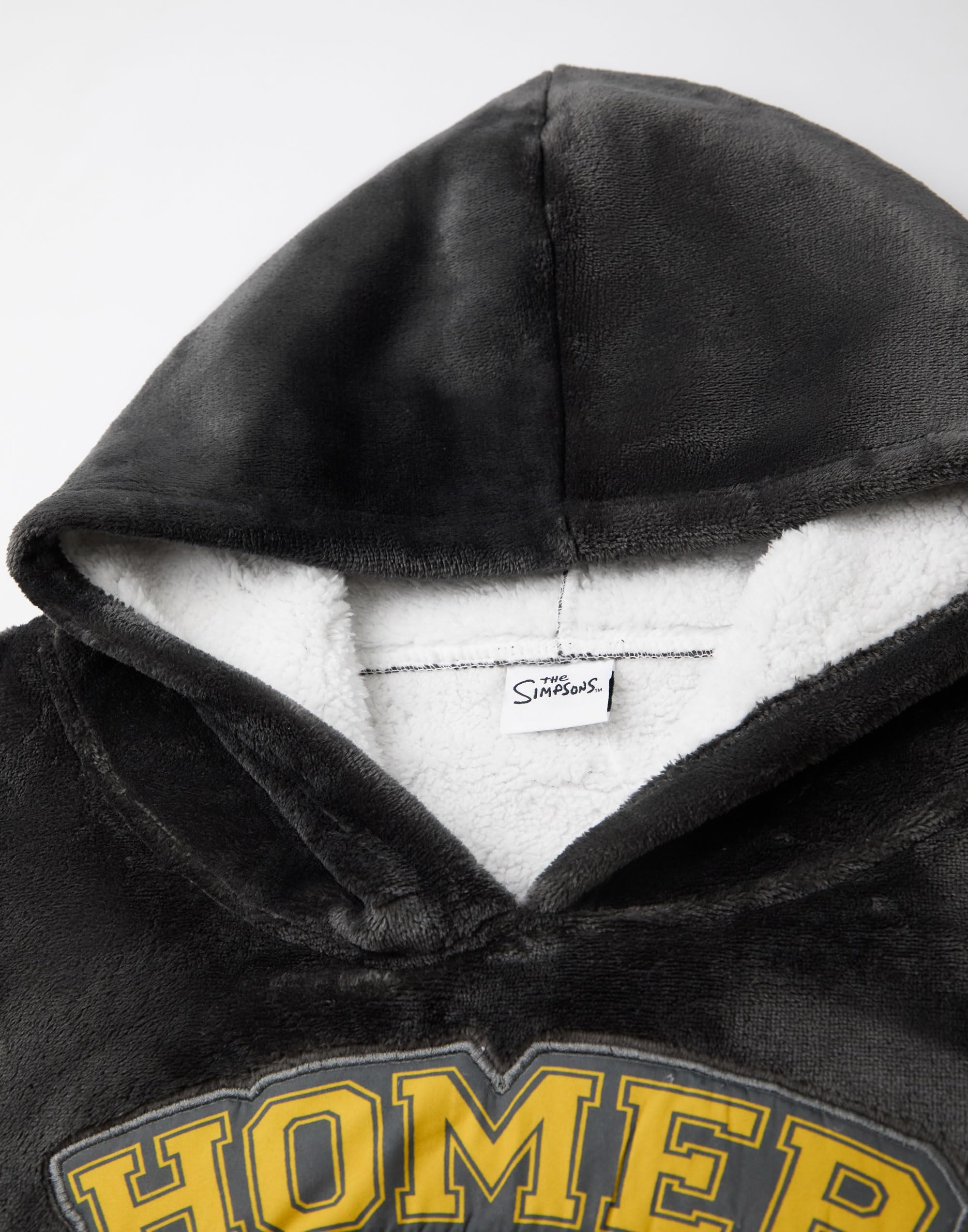 Vanilla Underground Simpson Felpa con Cappuccio indossabile da Uomo | Pullover Nero con Cappuccio per Adulti con Grafica e Tasche del Personaggio Homer | Abbigliamento da casa Foderato in Sherpa