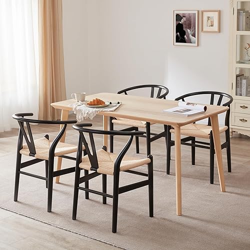 Miniatura 2 de STARY Sillas de comedor de madera Wishbone de mediados de siglo de madera moderna para tu casa de playa, totalmente montadas