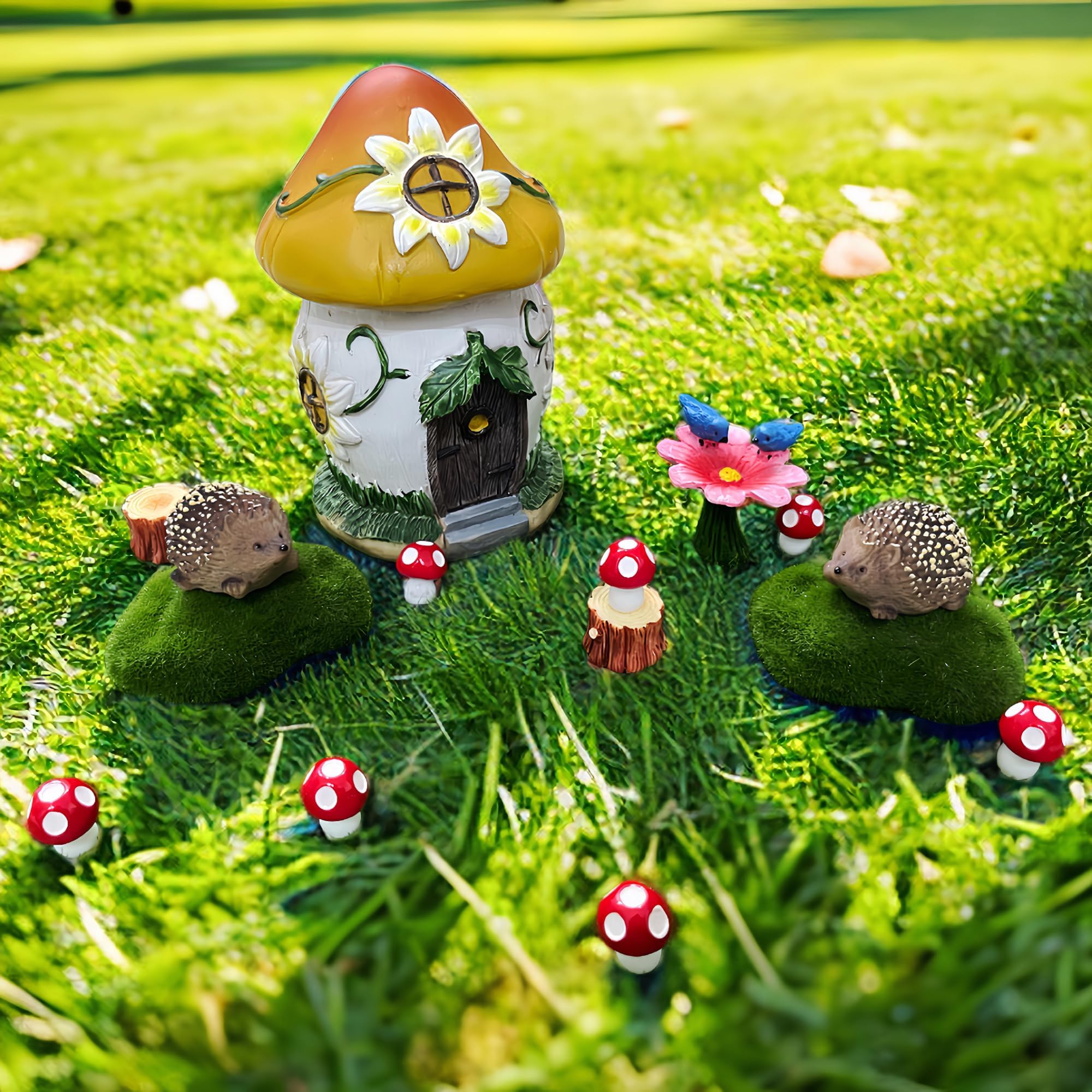 19 Pcs Garden Accessories Miniatures Fairies Gnome Figures