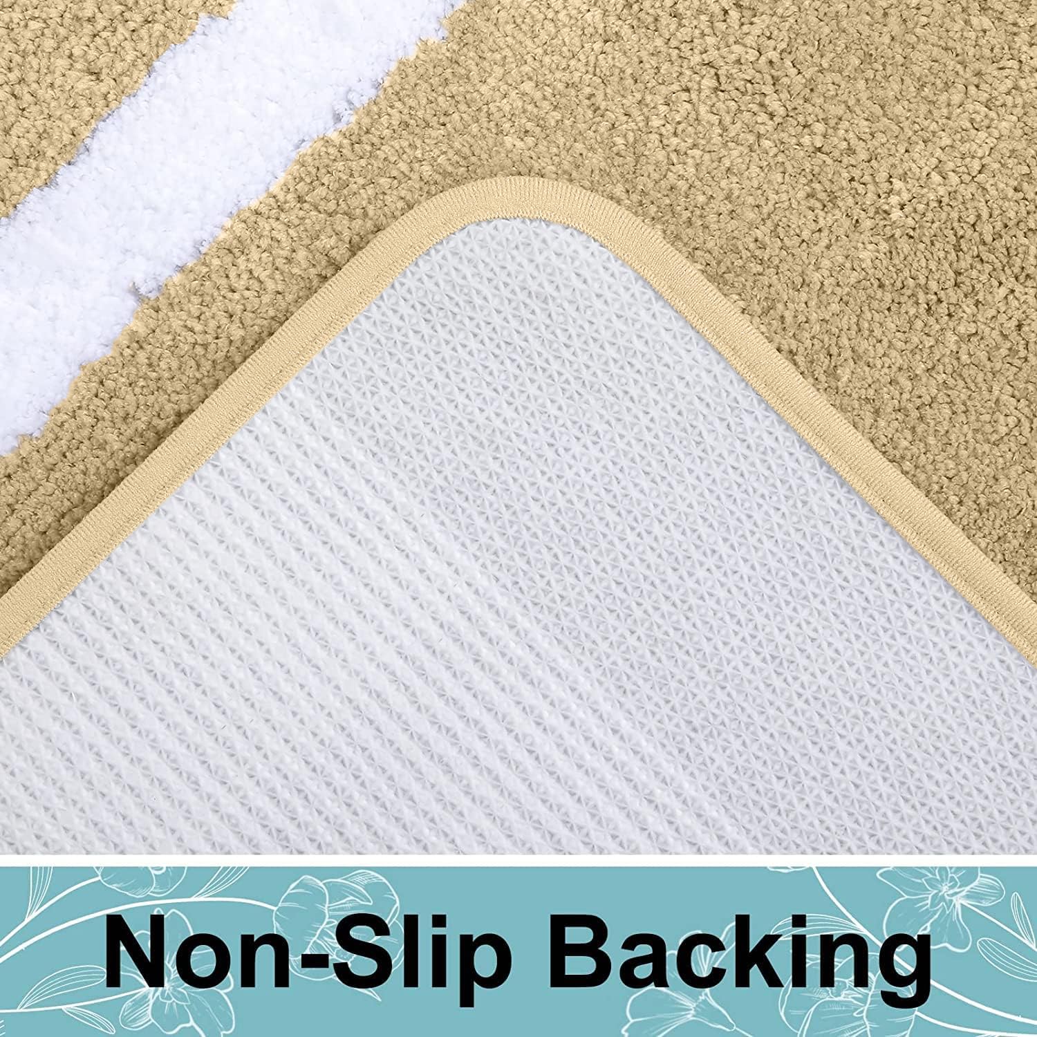 Homaxy Alfombra de baño antideslizante y lavable, suave microfibra, 60 x 120 cm, color beige