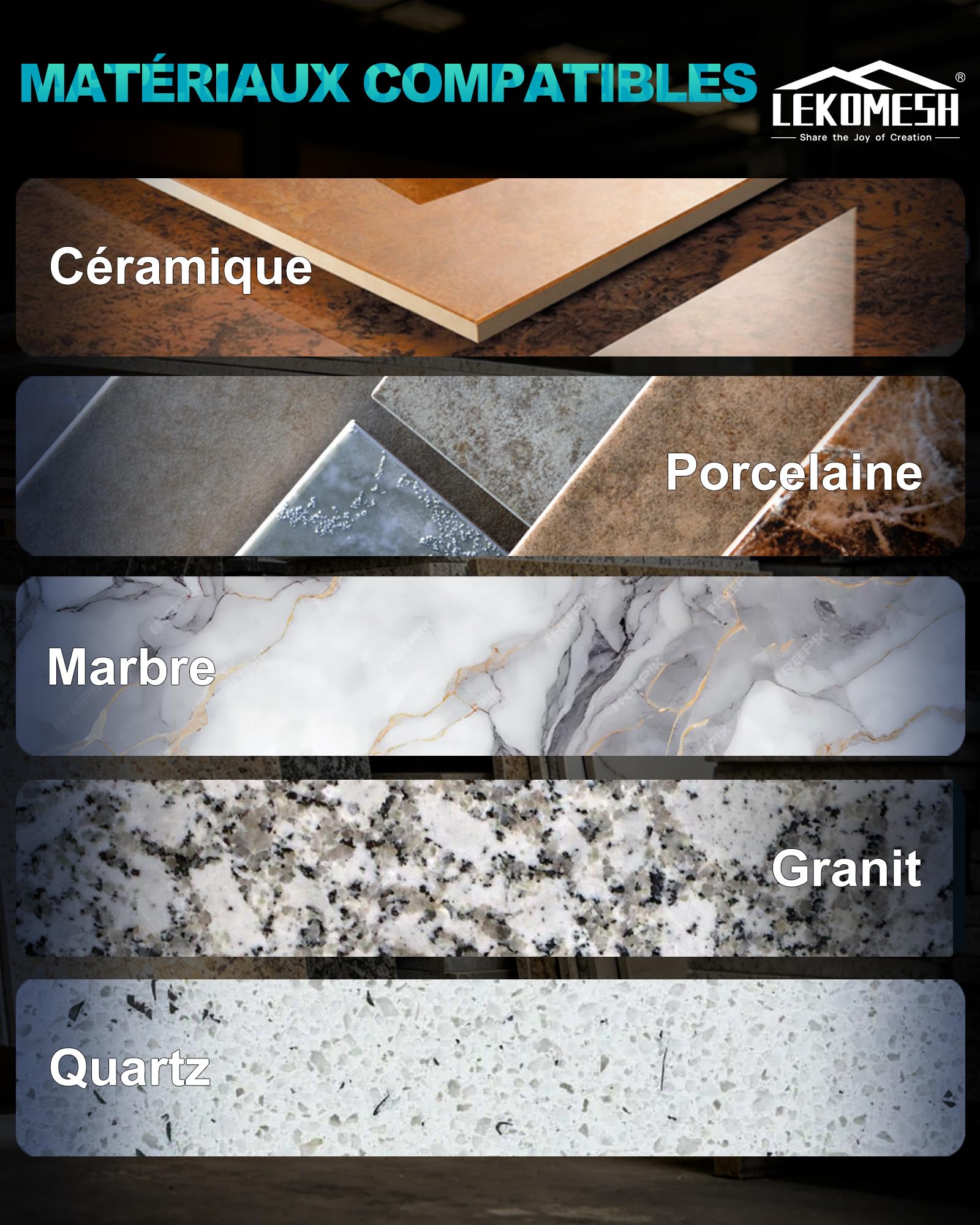 Disque Diamant Carrelage 125mm LEKOMESH - Lame de Scie Diamant Extra Fin Lame Diamantée à Tronçonner Ceramique,Tuiles,Marbre,Granit,Pierre Artificielle,Filetage M14