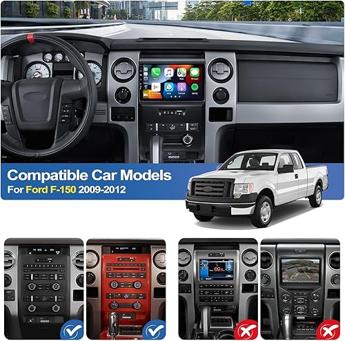 Miniatura 2 de Para 2009-2012 Ford F150 F-150 SVT Raptor Android 11 Radio estéreo para coche con Apple CarPlay Android Auto 2+32GB 9 "Pantalla táctil Radio de