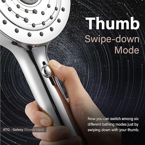 Miniatura 2 de Filtered Shower Head 7 Spray Mode High Pressure Shower Head with Handheld Water Softener Filters Beads,79" Long Hose,Built-in Power Wash Mode (7