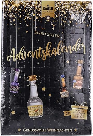 Dr. Rauchs Spirituosen Adventskalender 24 x 20ml 25-44% Vol | Gin | Rum | Kräuterliköre | Edelbrände