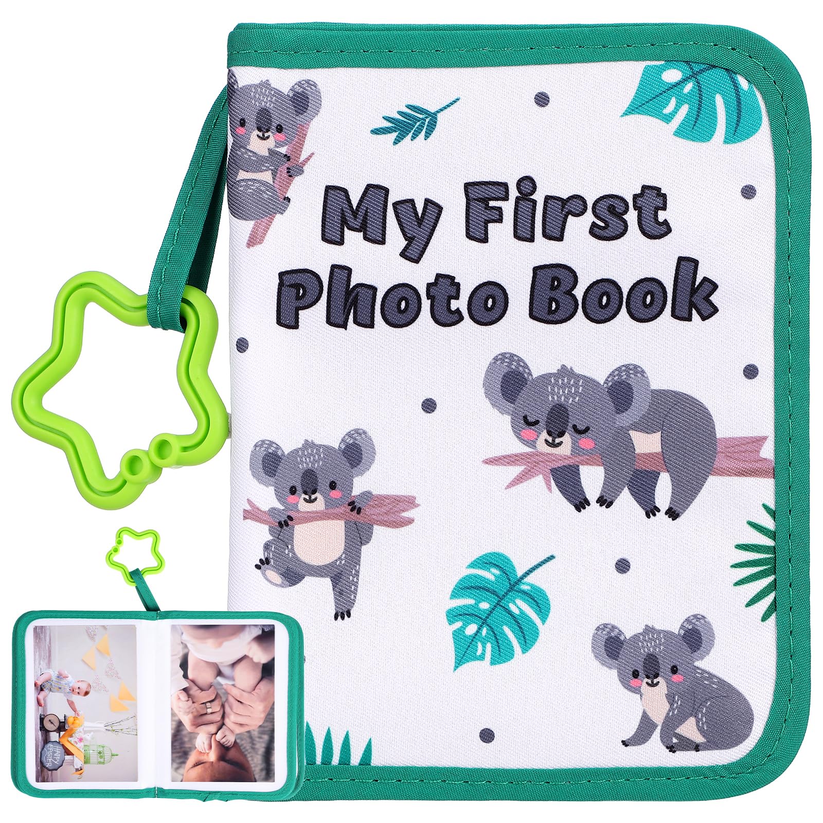 IMIKEYA Baby Photo Album My First Photo Book Soft Cloth: Memory Keepsake Holds 17 Sheets 6x4 Pictures for Newborn Toddler