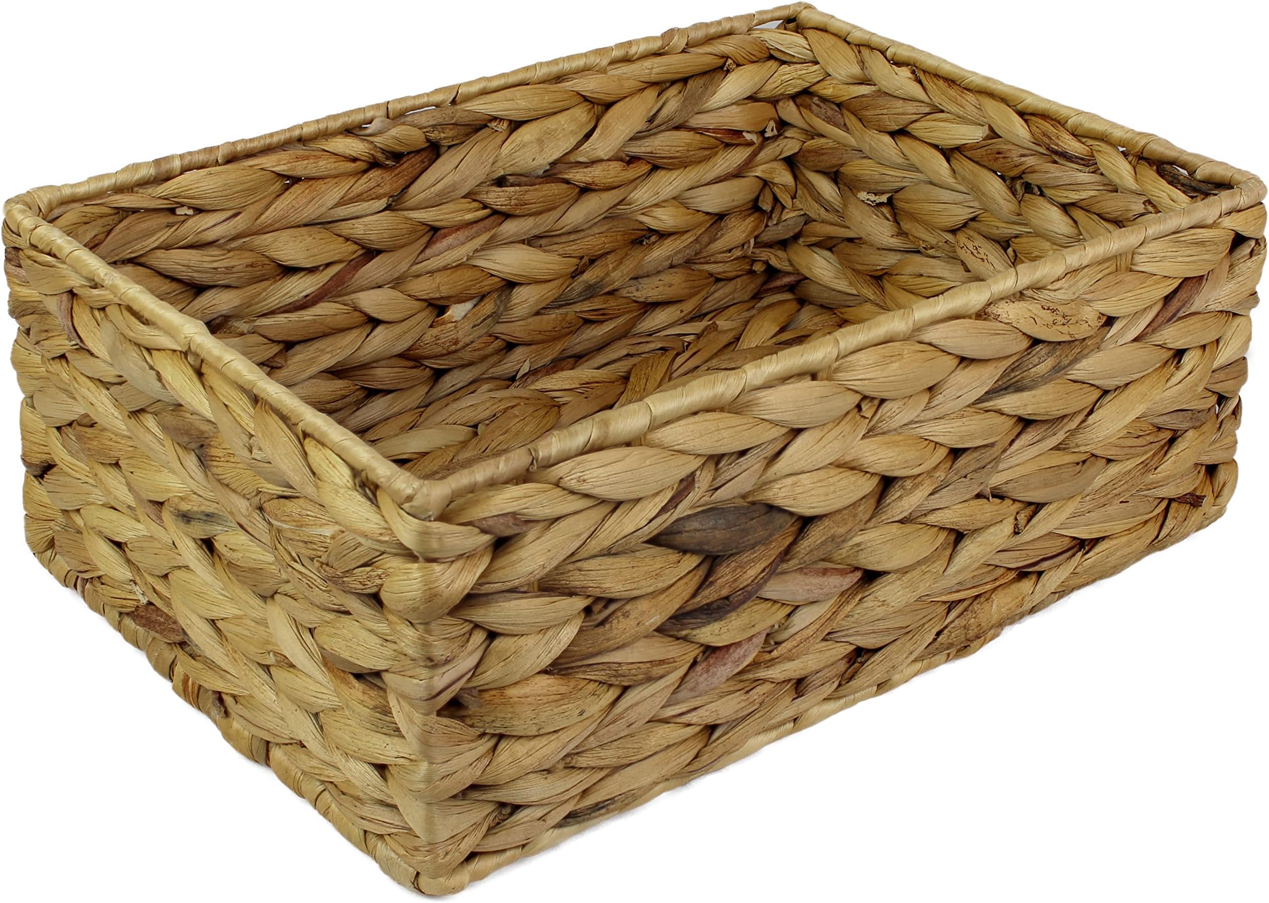 JVL Natural Seagrass Oblong Storage Baskets Boxes Hampers with Lids