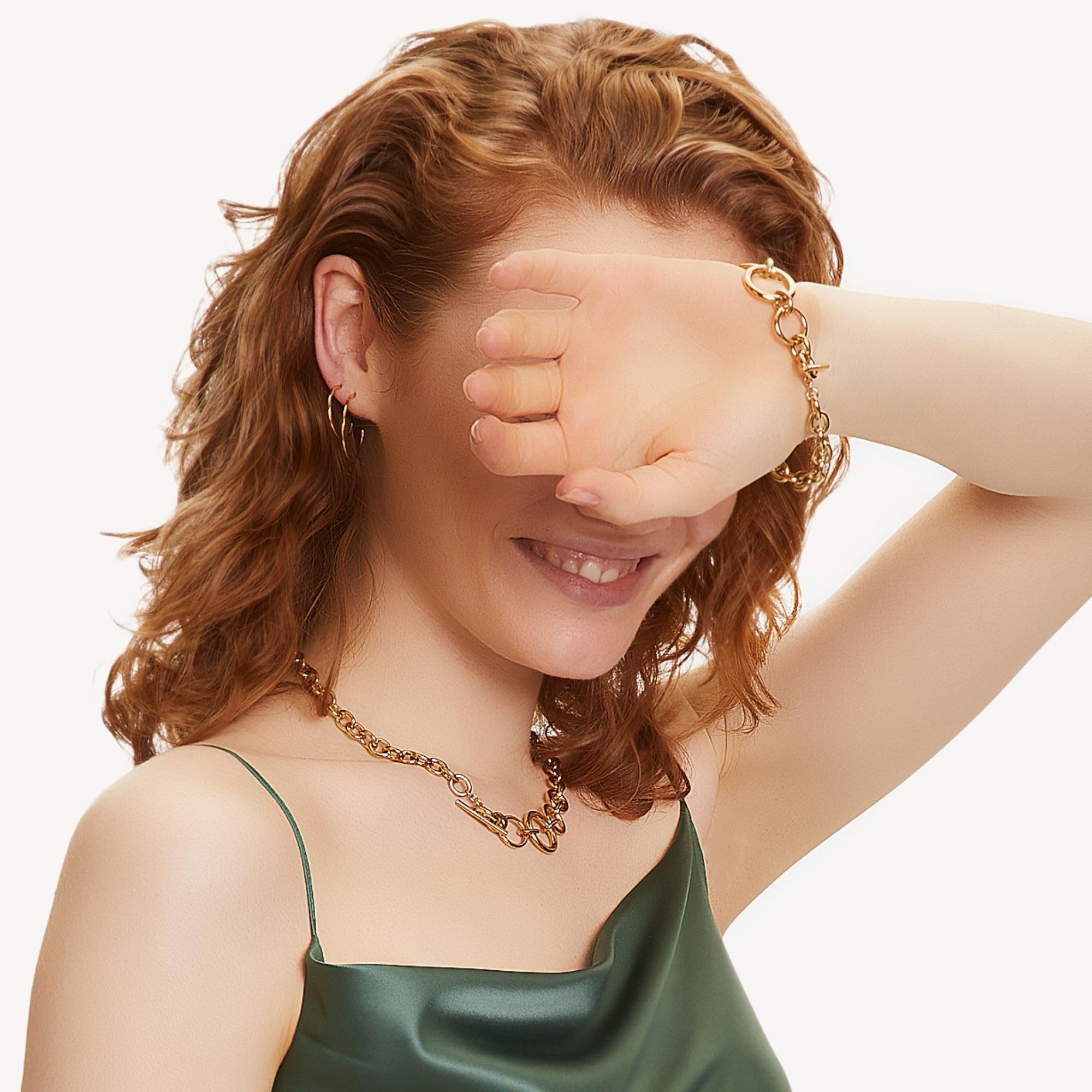Tamaris Armband für Damen im Chunky Style, mit T-Bar Verschluss, wasserfest aus Edelstahl
