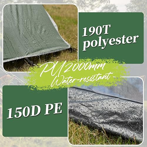 Miniatura 4 de Tienda de campaña para 1 persona para camping, tienda de campaña de mochilero con fácil instalación, tiendas de campaña de 3 a 4 estaciones, tienda