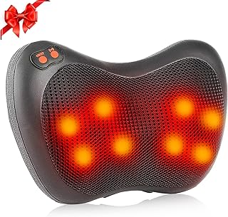 Back Massager,Back Massagers for Neck and Back,3 Speeds Shiatsu Neck Back Massager Pillow w/Heat for Neck Back,Shoulder &Muscle Pain Relief,Gift for Men/Women/Mom/Dad, Stress Relax at Car Home Office