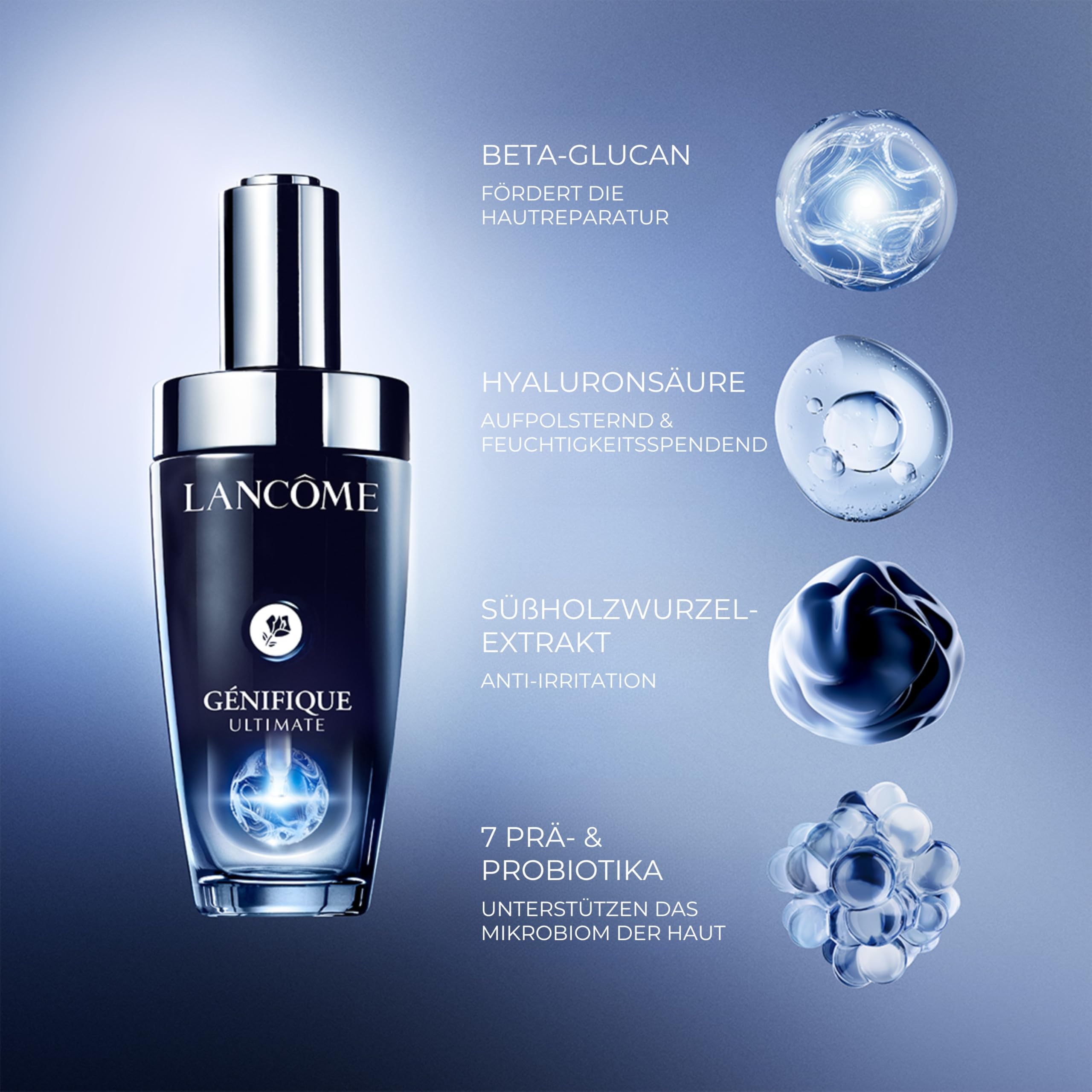 Lancôme Génifique Ultimate Serum, intensive Gesichtspflege gegen Rötungen | mindert feine Linien, feuchtigkeitsspendend, Anti-Aging-Wirkung für ebenmäßigere Haut, tiefgehende Versorgung, nachfüllbar