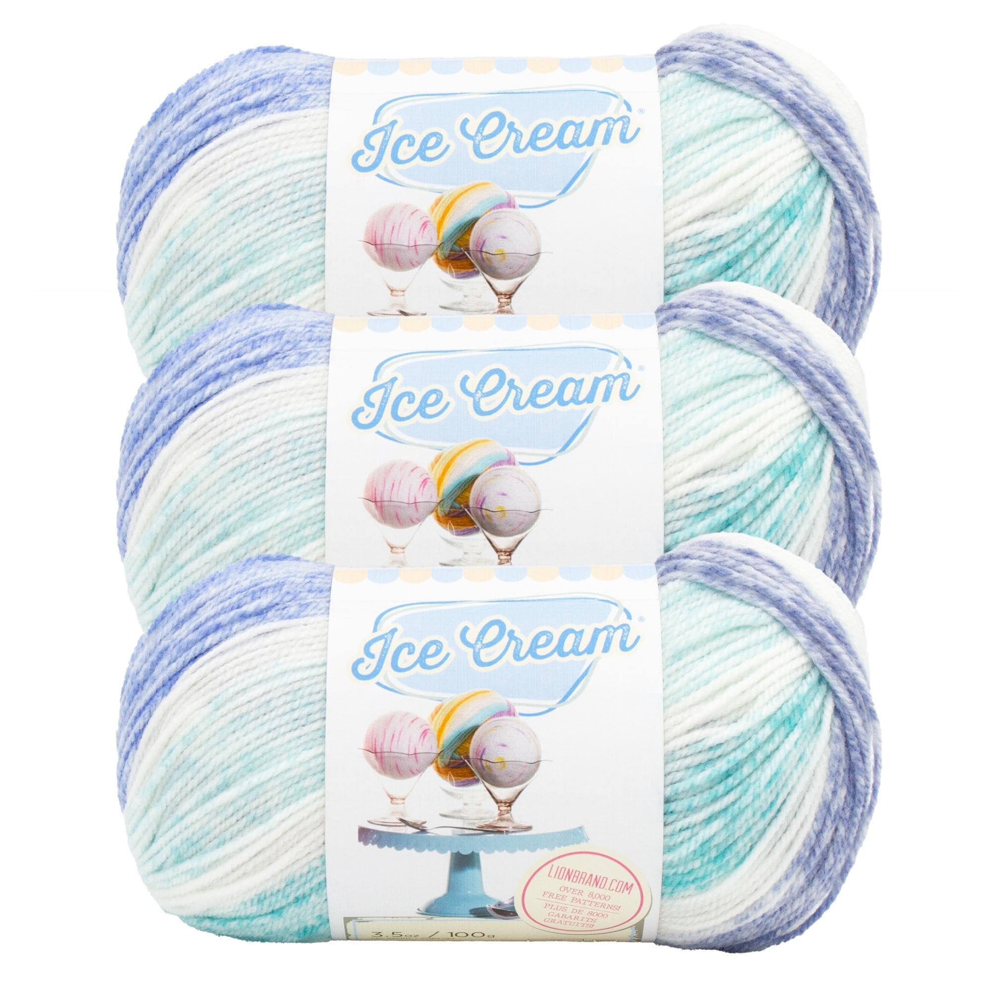 Lana para tejer Lion Brand Yarn en pack de 3 ovillos suaves para labores de crochet