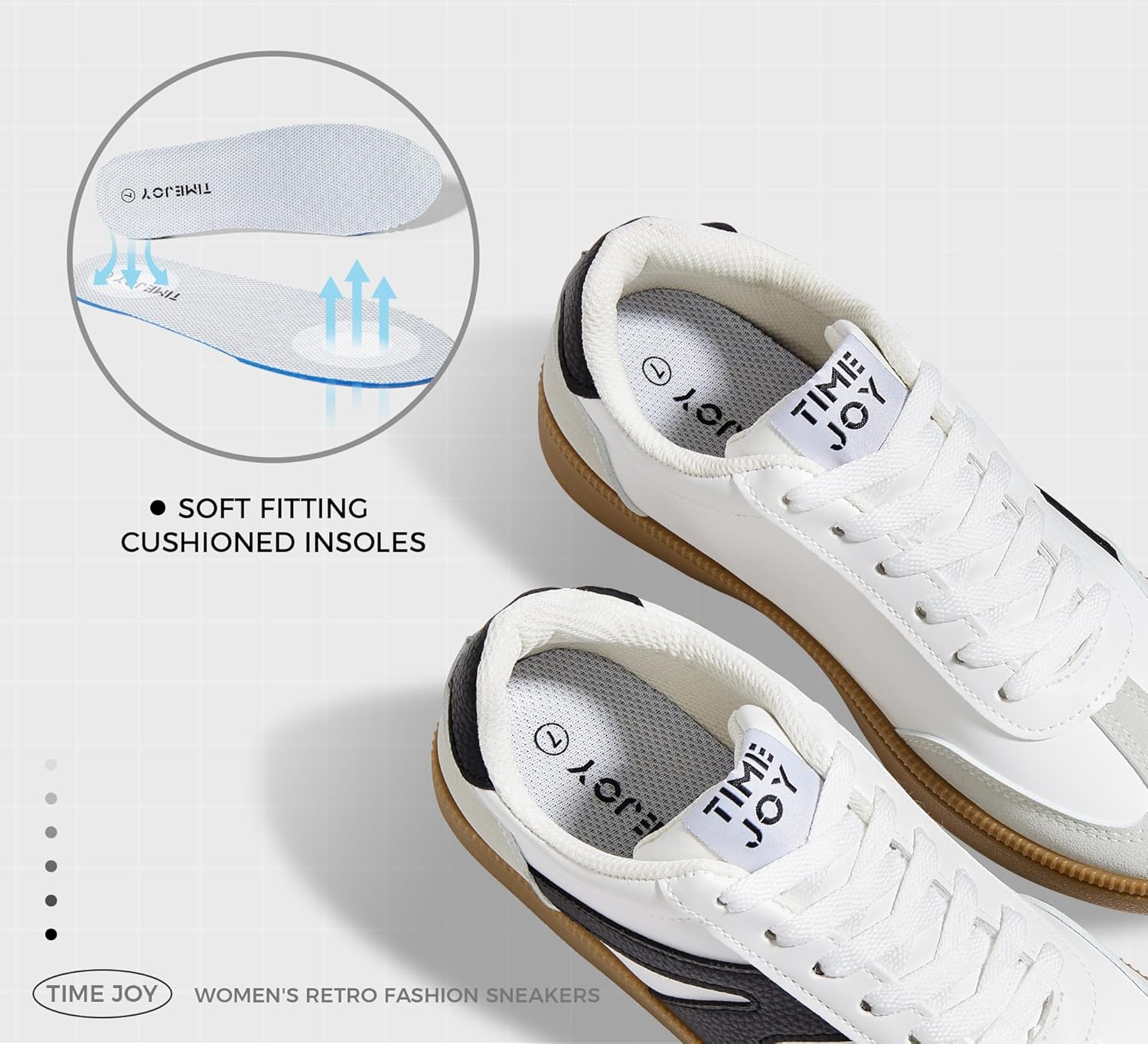 Women's Retro Sneakers Vintage Leather & Suede Patchwork Casual Shoes with Recyclable Material Insole Trendy Non-Slip Cushion for Streetwear & Daily Outfits - Image 4