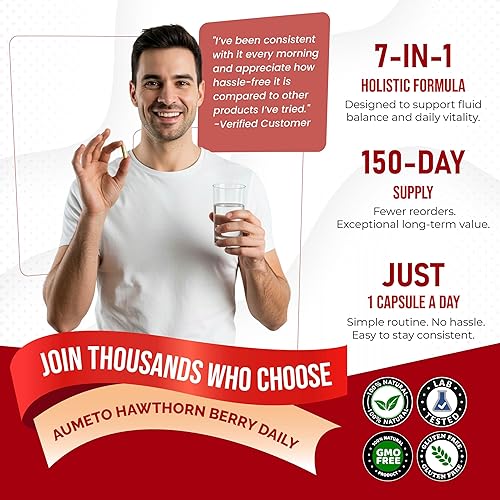 Miniatura 6 de AUMETO 7 en 1 Ultra Hawthorn Berry 12,235 mg de potencia máxima con vinagre de sidra de manzana Uva Ursi Diente de León Arándano - Suplemento para