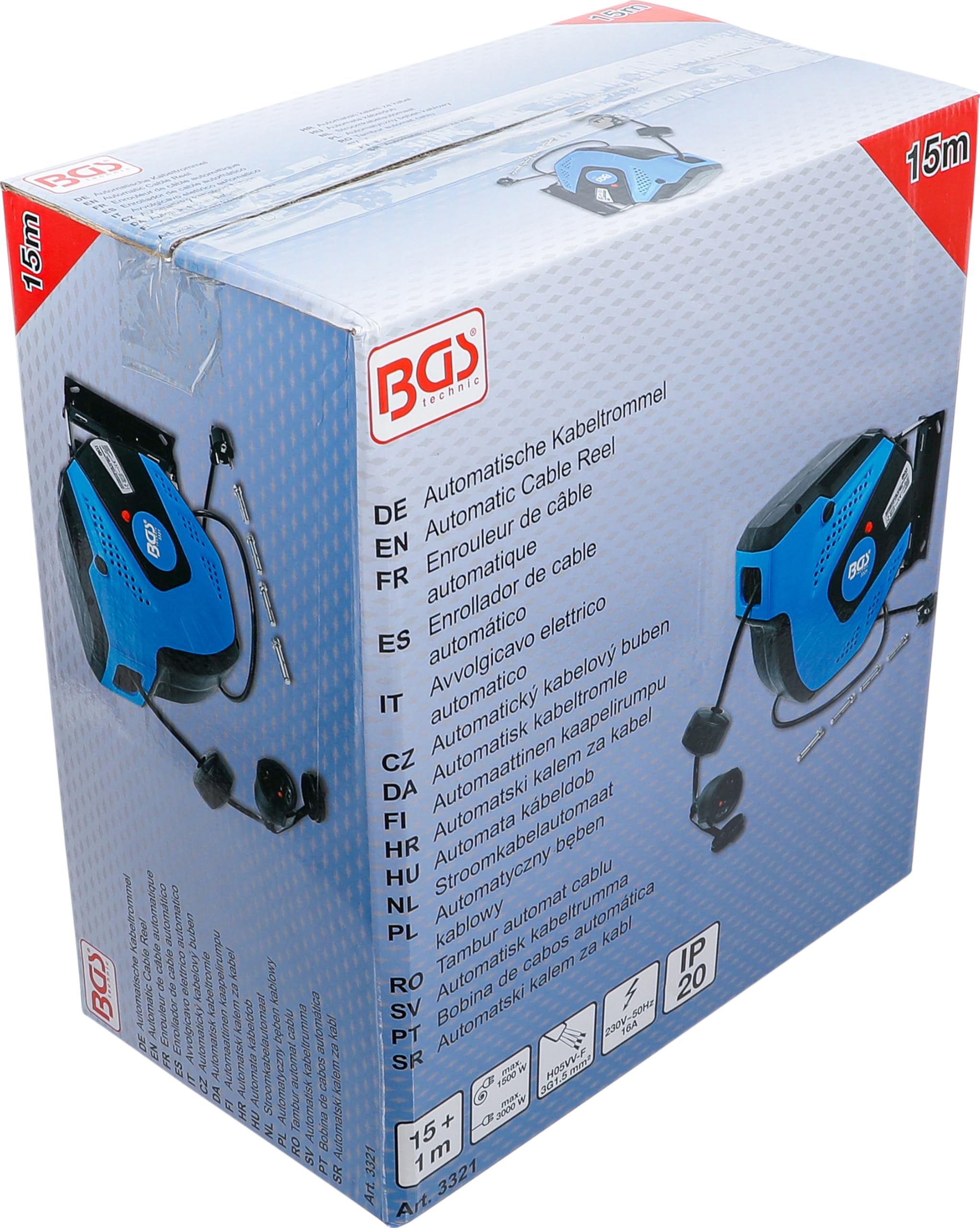 BGS 3321 | Avvolgicavo elettrico automatico | 15 m