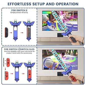 Switch Sports Accessories Bundle for Switch 2/1/OLED+Switch & Switch 2 Zelda Sword Grip