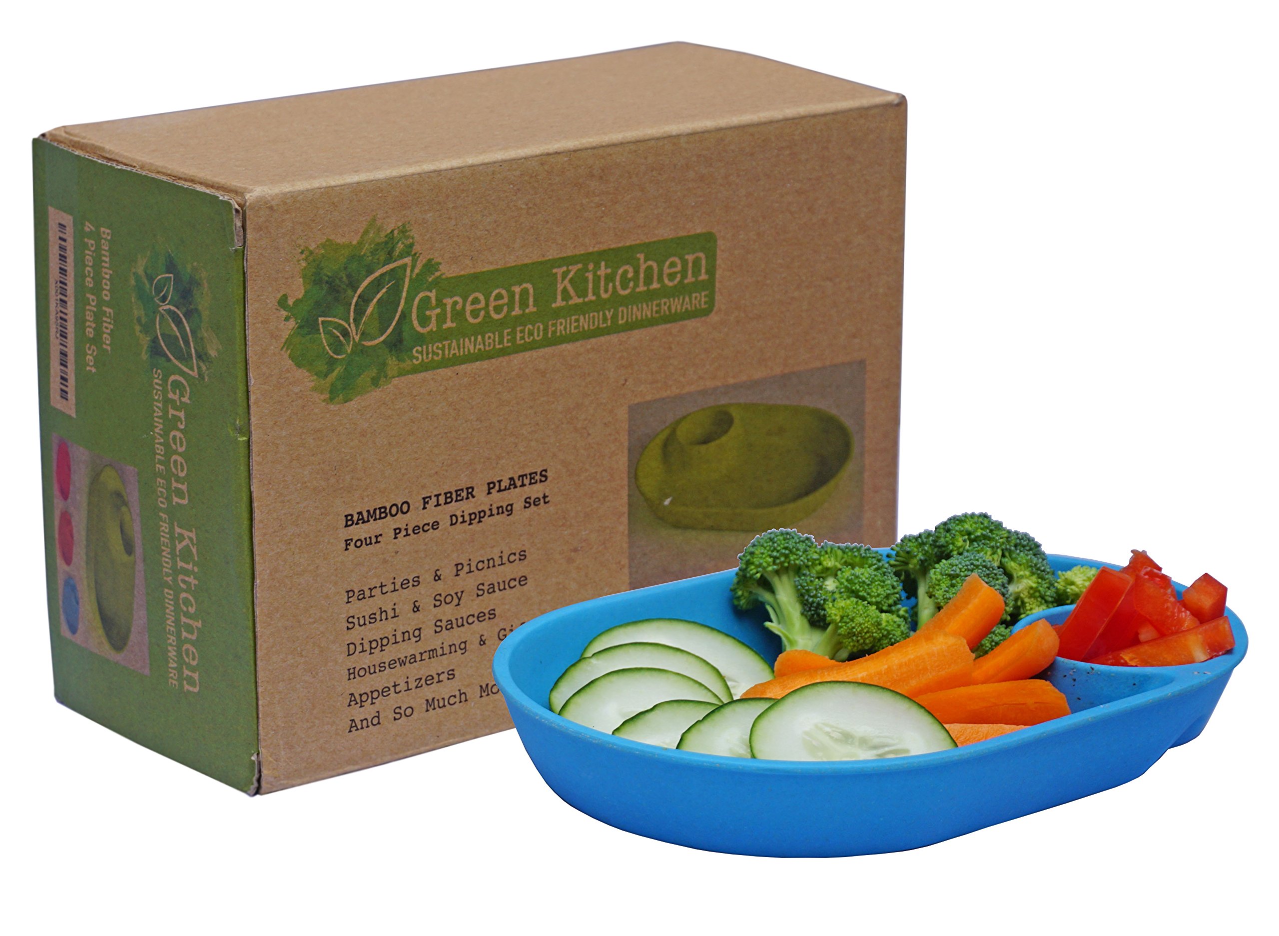 Buy Green Kitchen Divided Kids Plates Sectioned Bamboo Dishes From