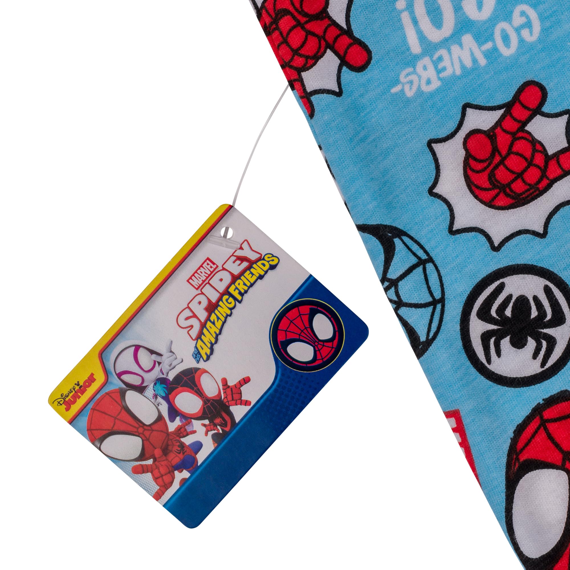 Marvel Press Spidey e i Suoi Fantastici Amici/Spiderman, 100% Cotone con Bottoni Pigiama a Maniche Corte, Spiderman, Blu