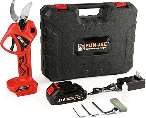 Tijeras de podar eléctricas inalámbricas para jardinería Tijeras de rama profesional de 21 V con batería de litio de 2 Ah - Cortador de árboles