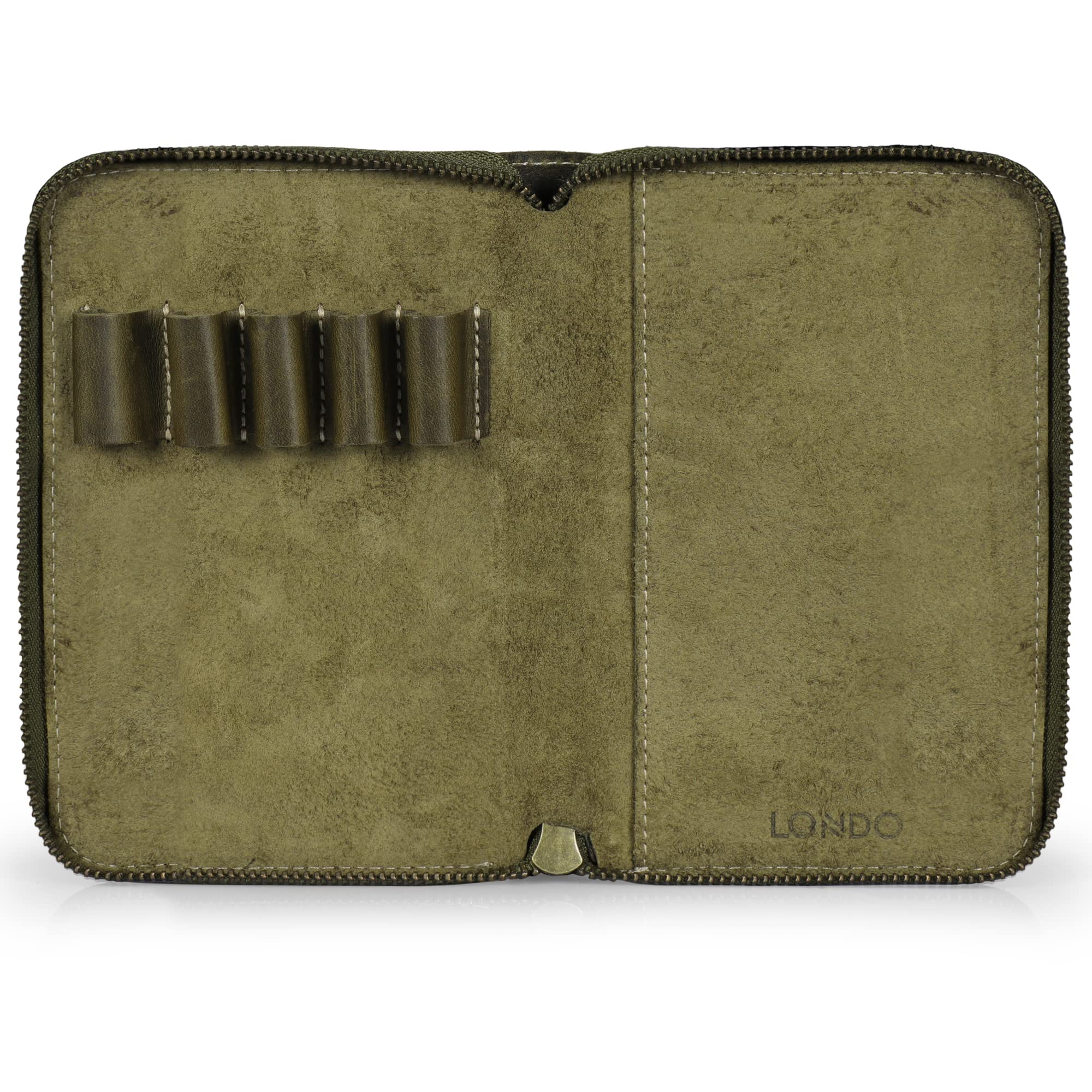 Londo Genuine leather padfolio with pen holder notepad and zipper