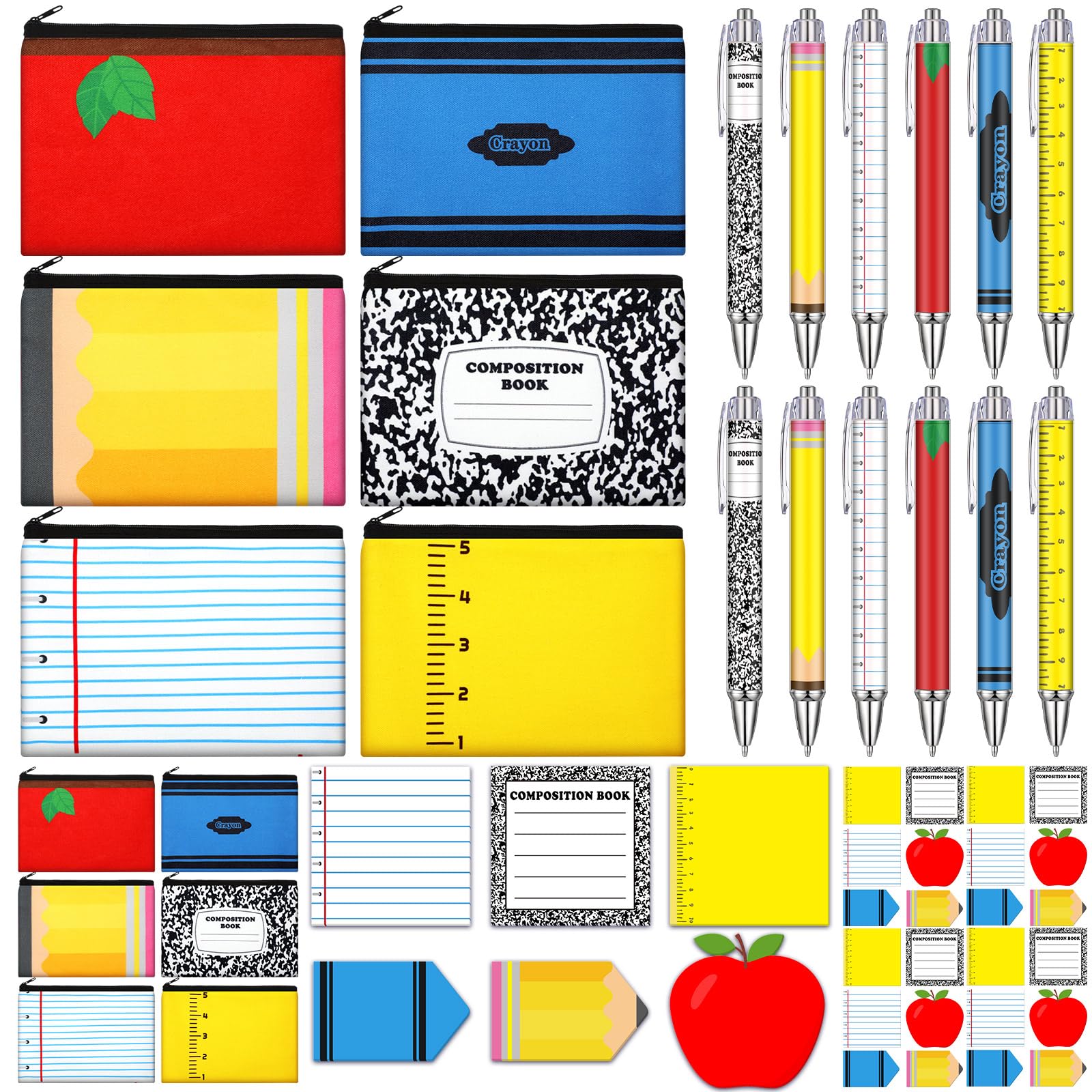 Tenceur 36 piezas de regalos de agradecimiento para profesores, 12 juegos de estuches para lápices, notas adhesivas, lápiz, lápices de Apple Crayon, cuaderno, regalos de agradecimiento para profesores