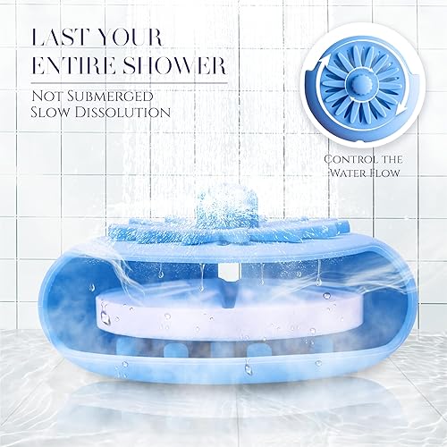 Miniatura 3 de Sharlovly - Bandeja de vapor de ducha, soporte de vapor de ducha con ventosa, regalo de relajación de cuidado personal de larga duración, color azul