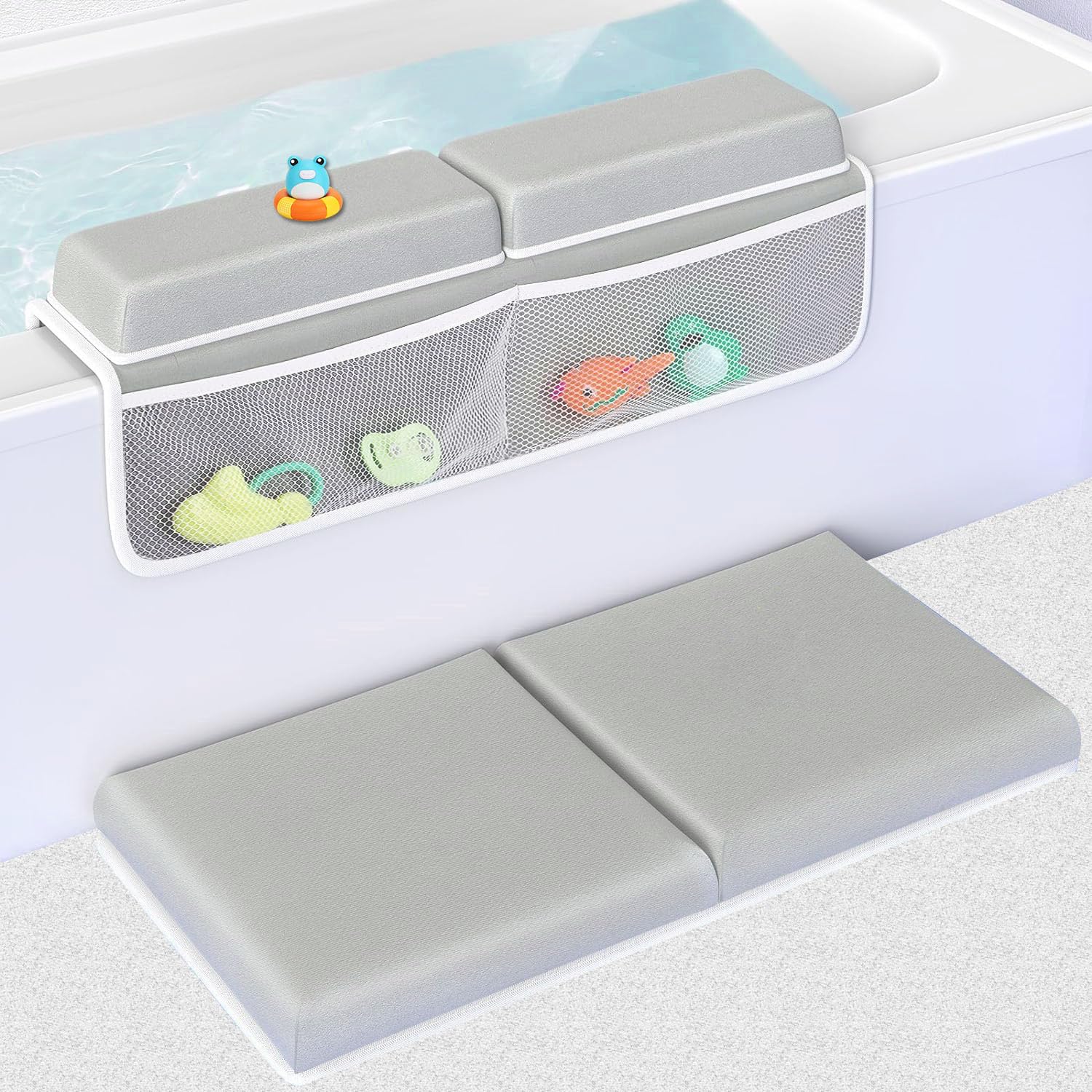 TOUA Comfortable Soft Baby Support Bathtub Kneeler Mat Knee Saver Cushion and Bathroom Elbow Rest Pad Set