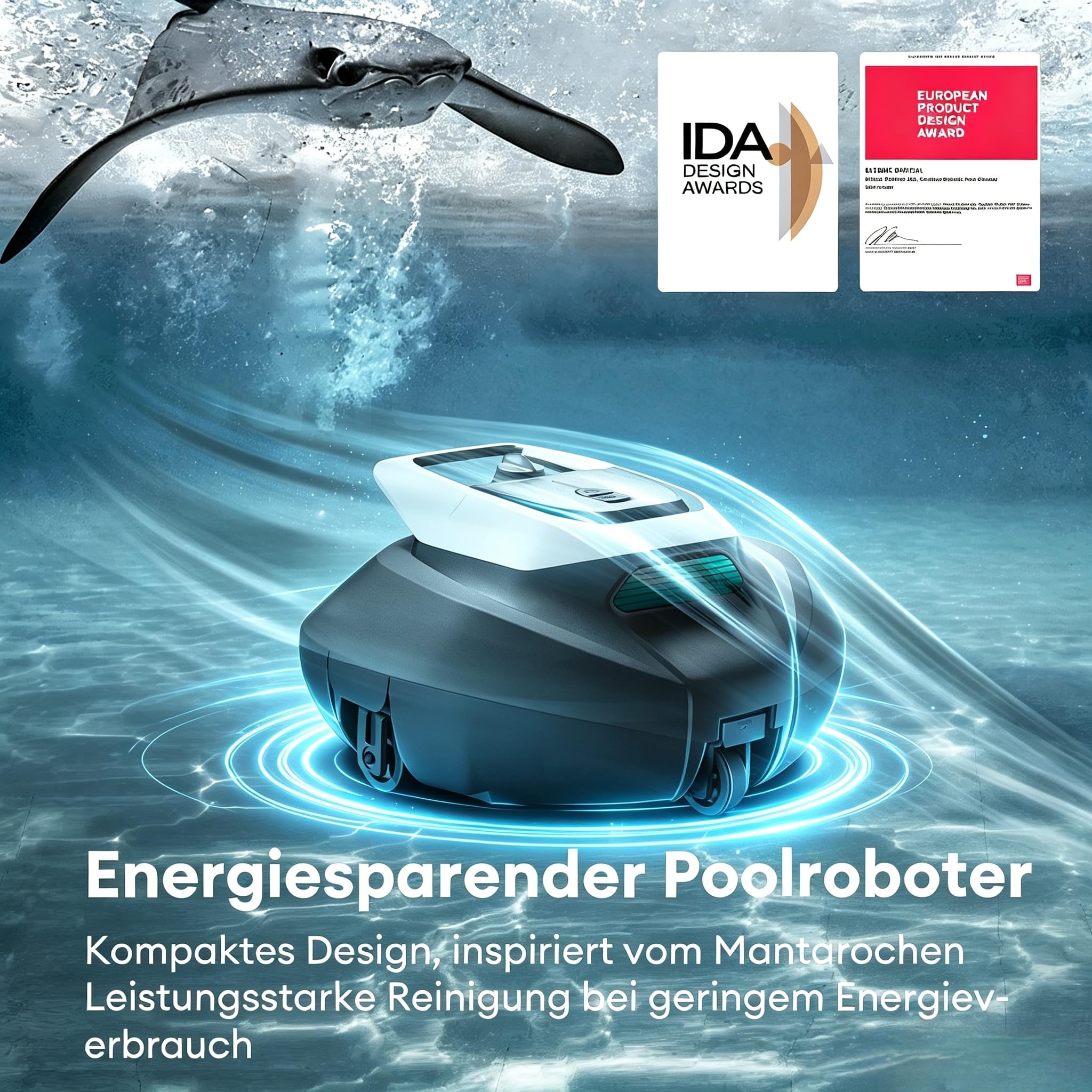 10s Poolroboter(2026 Upgrade), Poolroboter Akku mit 3 Motoren, 90Min für Pools bis 80 m², Fernbedienung und App-Steuerung, automatisches Parken, geeignet für Verschiedene Pooloberflächen