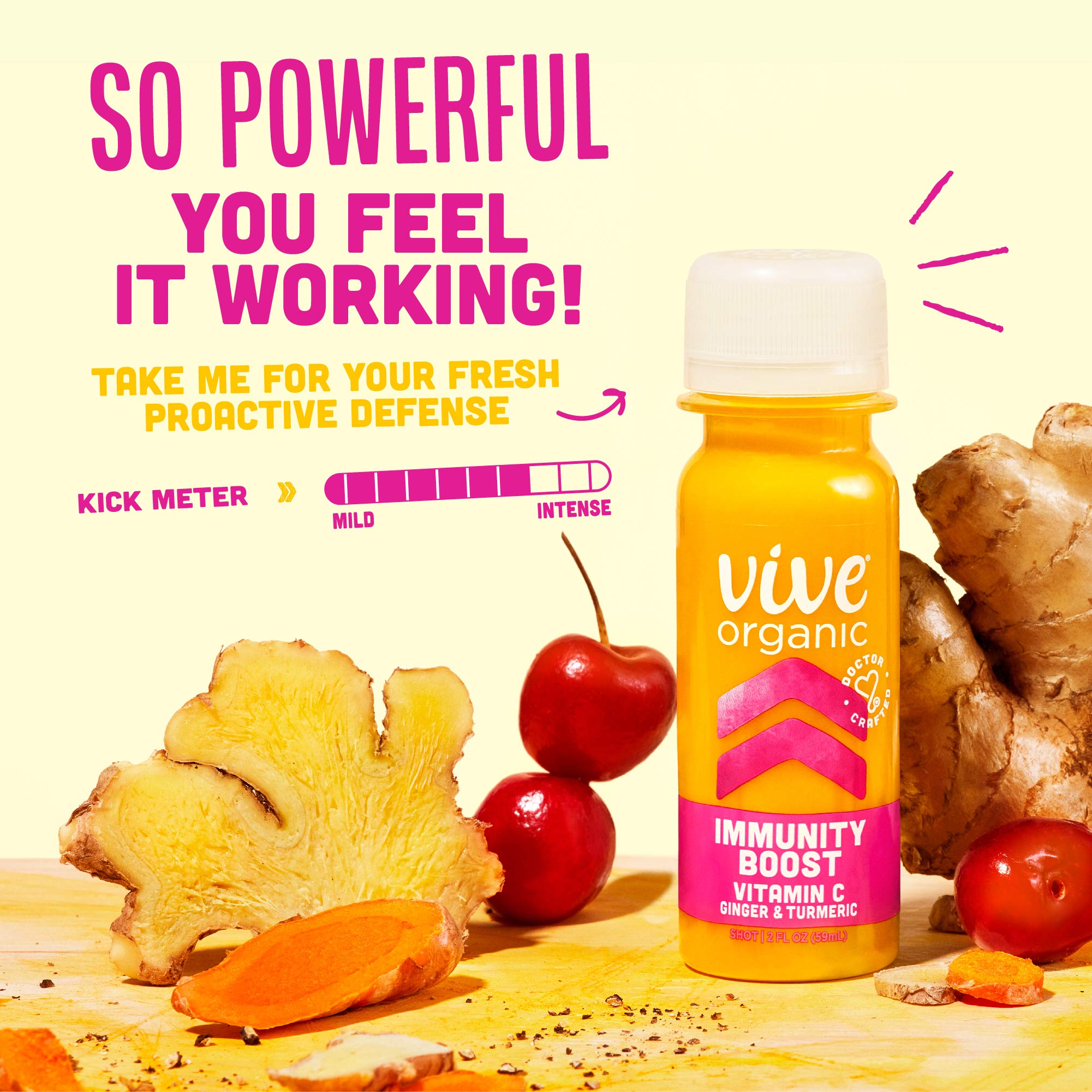 Vive Organic Immunity Boost Vitamin C, Ginger & Turmeric Shot (2oz bottle)