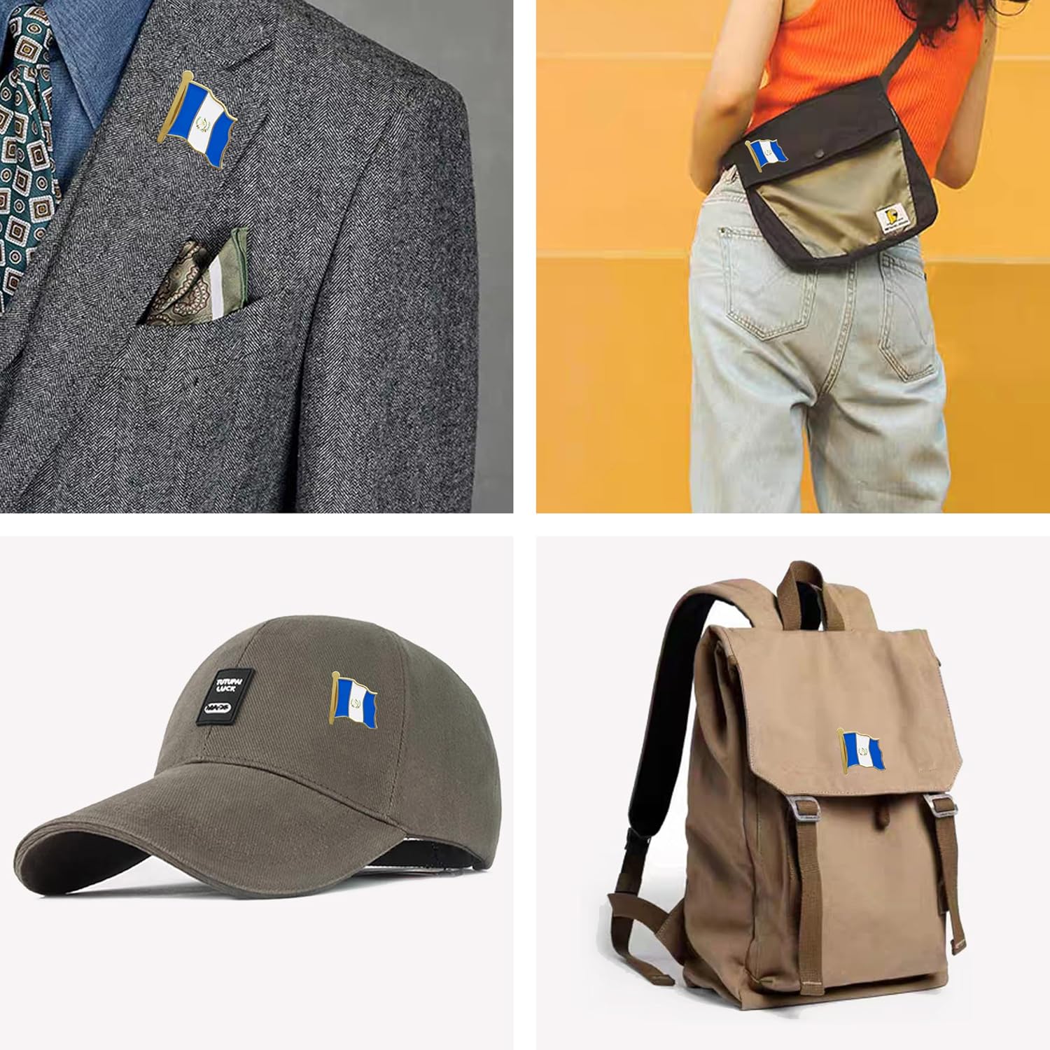 stidsds Guatemala Flag Pin - Guatemala Flags Pins Lapel Guatemalan Flag Enamel Lapel Pin Men Women Suit & Waving Patriotic Metal Badge Souvenir Hat Backpacks Decoration(4 Pack) - Image 7