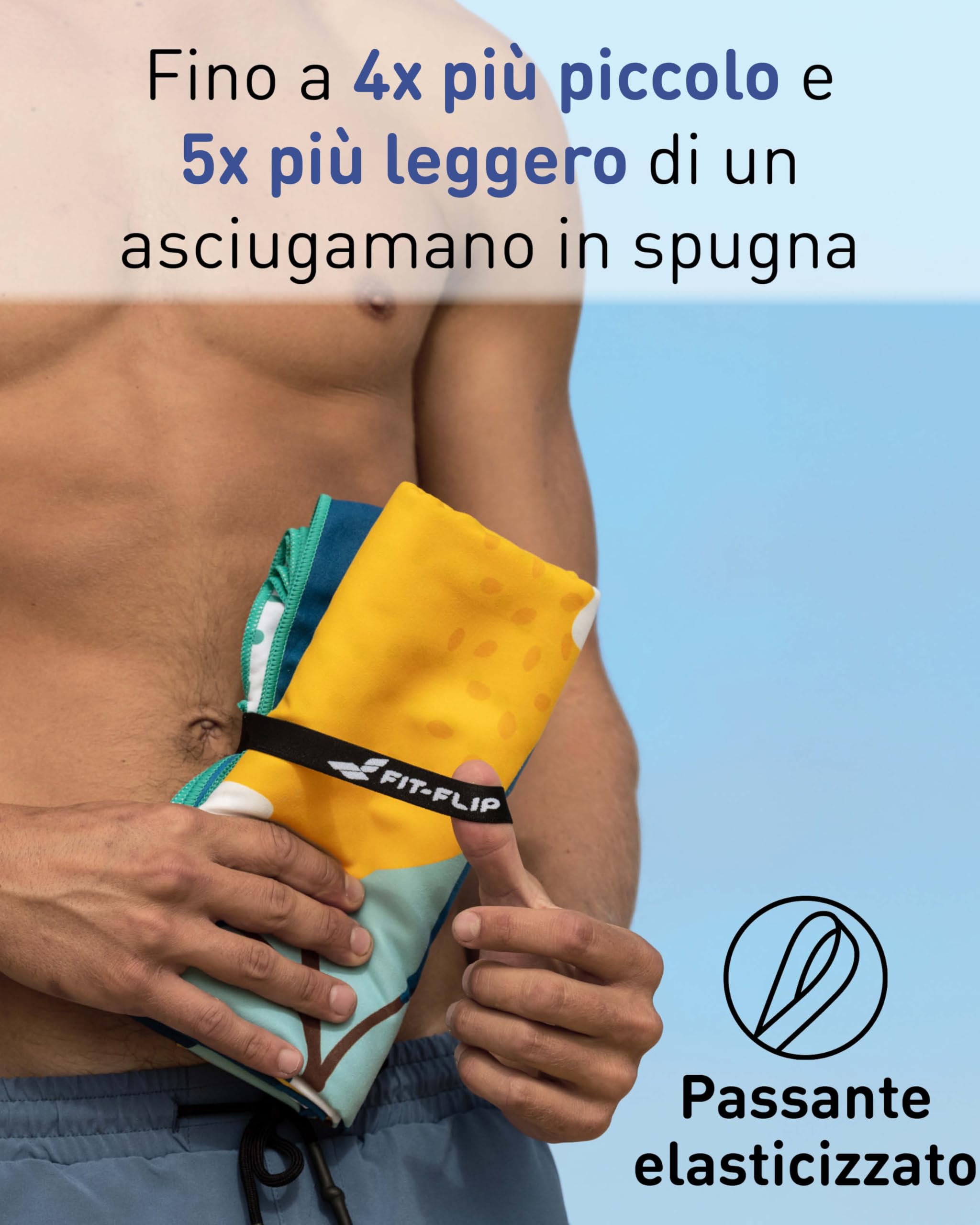 Fit-Flip Telo Mare microfibra – leggero, fine e ad asciugatura rapida – asciugamano microfibra grande – teli antisabbia da spiaggia – 100% riciclato - Lemon Flowers 200x90cm