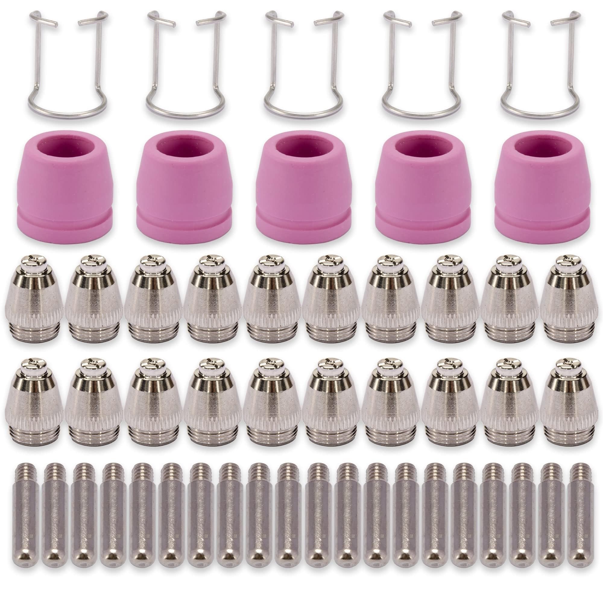 THE WHITE SHOP 50pcs SG-55 AG-60 WSD-60 Plasma Cutter Cutting Torch Tip Nozzles Consumables Kit