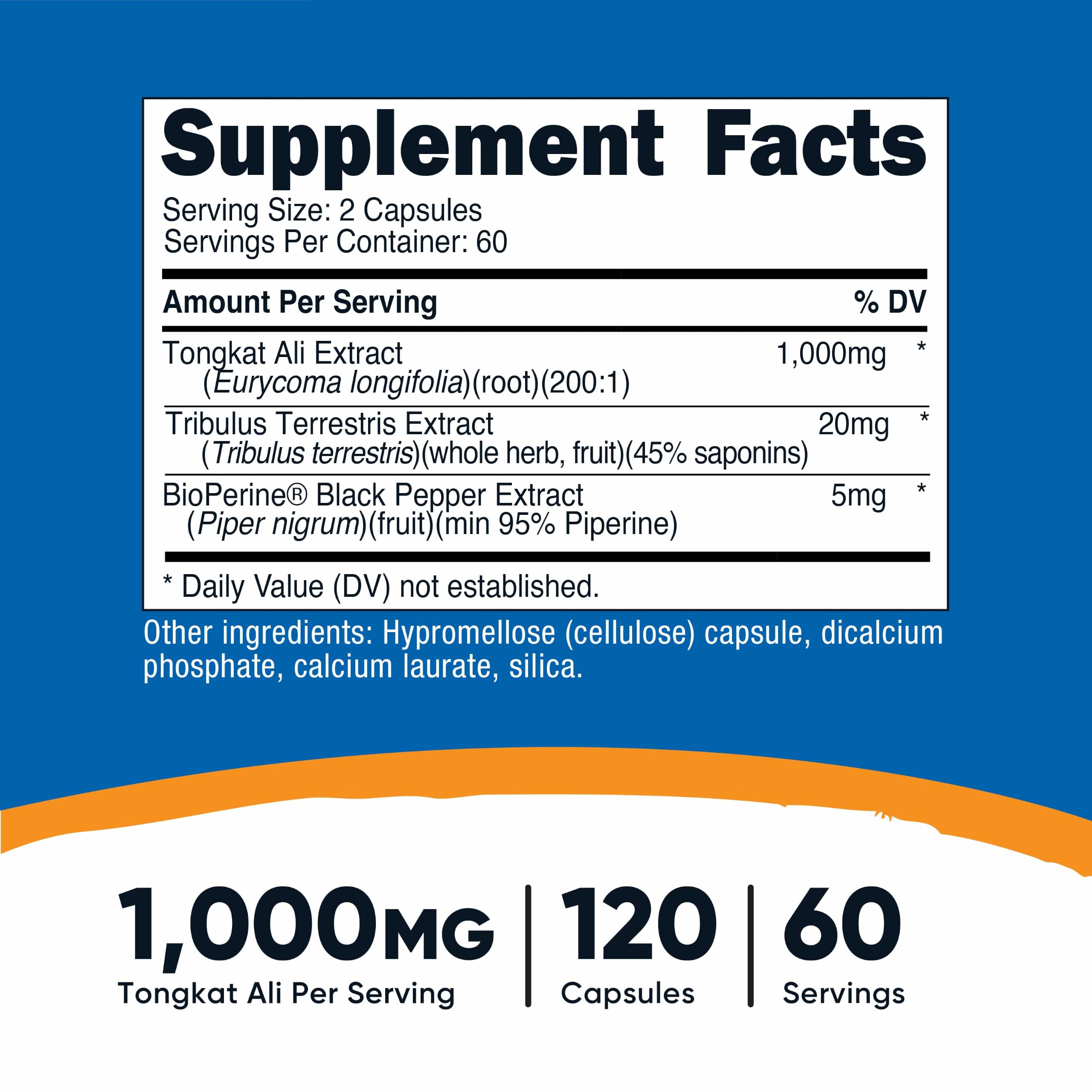 Nutricost Tongkat Ali 1,000mg 120 Capsules, Gluten Free, GMO-Free — Amazon image 2