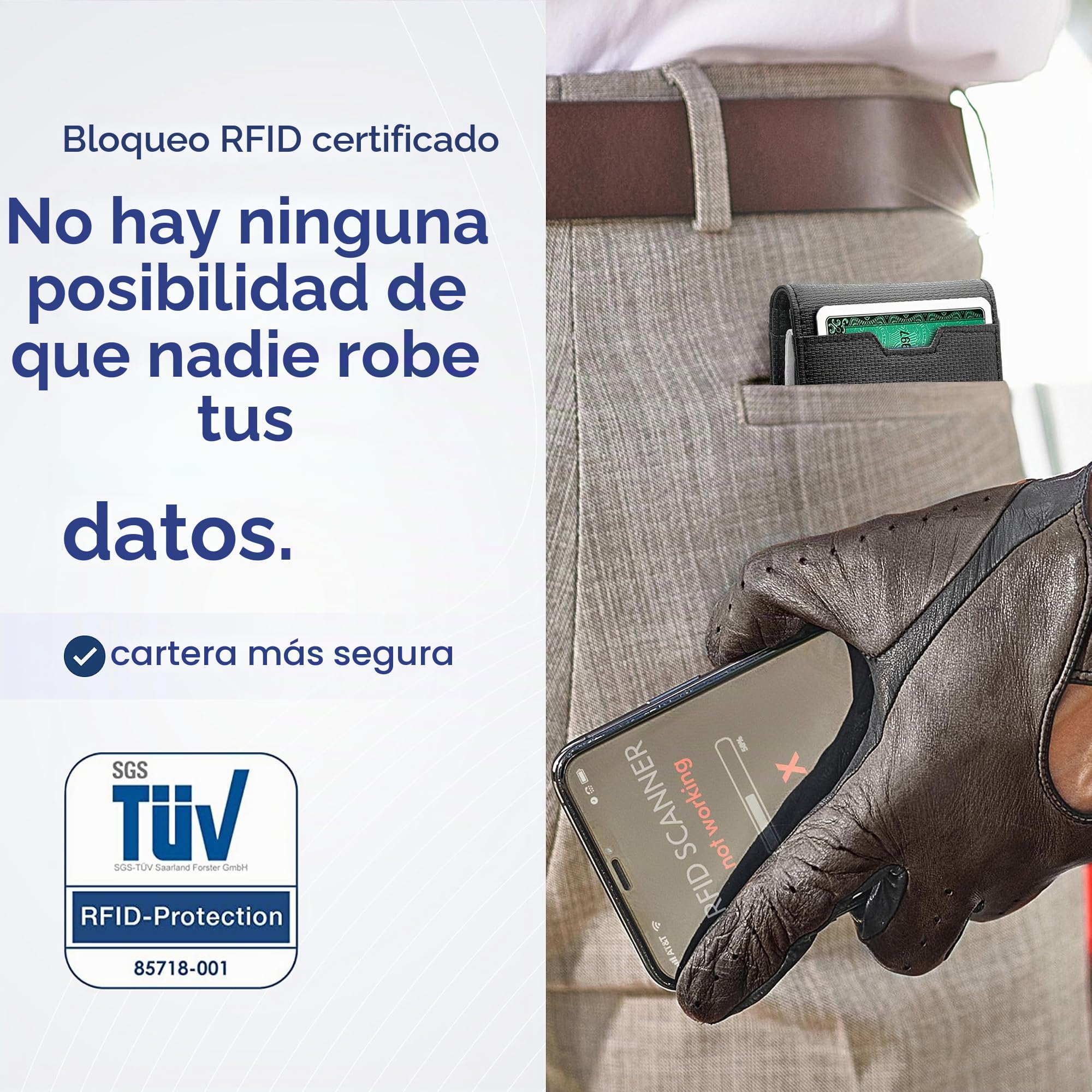 TRAVANDO AirTag* - Cartera para Hombre con Clip para Dinero, Tarjetero con Bloqueo RFID, Regalos Plegables para Hombres