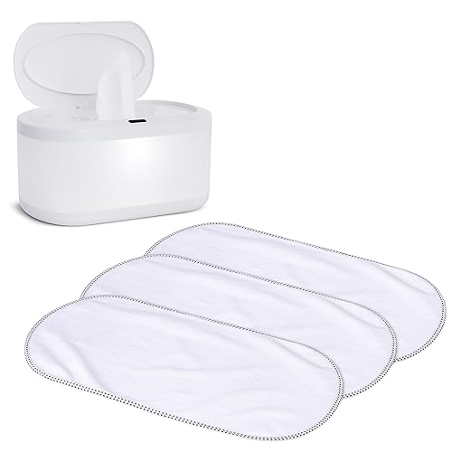 Munchkin Calentador de toallitas para bebé sin contacto y 3 forros impermeables para cambiador