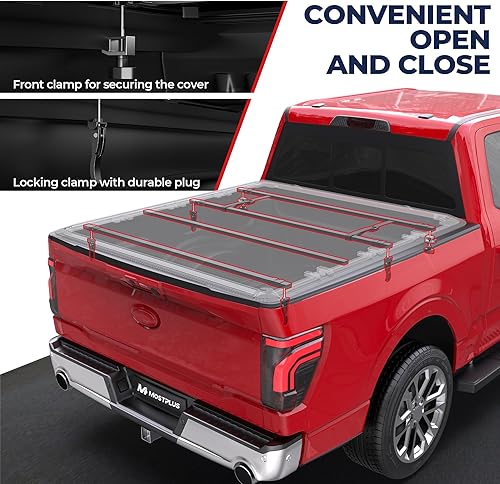 Miniatura 42 de MOSTPLUS - Cubierta de caja de camioneta de tres pliegues compatible con Ford F-150 2015-2020, caja de 3 pliegues Styleside (caja de 5.5 pies)