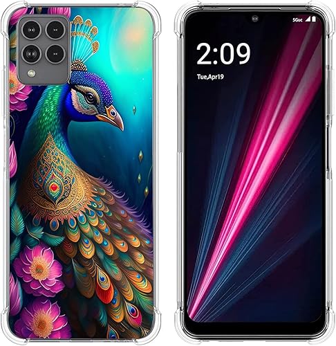 REVVL 6X Pro 5GREVVL 6 Pro 5G, colorido mandala pavo real, flores, protección contra caídas, a prueba de golpes, carcasa protectora de cuerpo