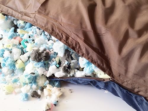 Miniatura 6 de 55"x47" Gris microsuede XXL Tamaño Grande Mixed Shredded Espuma de memoria Premium overfilled Pet Dog  Almohada ortopédica cama con impermeable