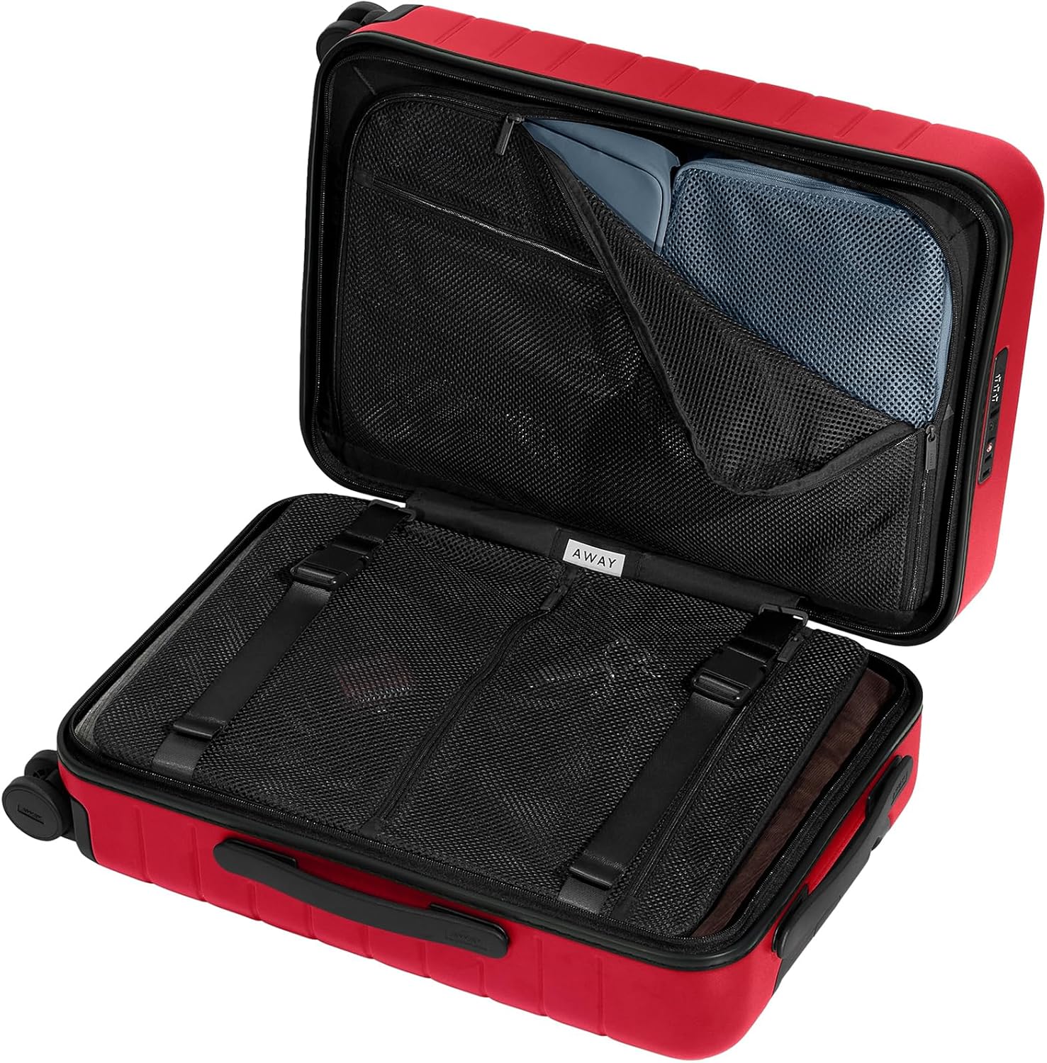 Away Carry-On Luggage, Lightweight Hardside Suitcase with Spinner Wheels, 22 Inch Airline Approved, TSA Lock, Cherry Red