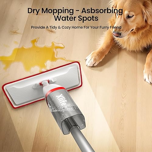 Miniatura 5 de Xlife - Trapeadores en aerosol para limpieza de suelos con 3 almohadillas lavables, mopa húmeda y seca para cocina, madera dura, laminado, cerámica