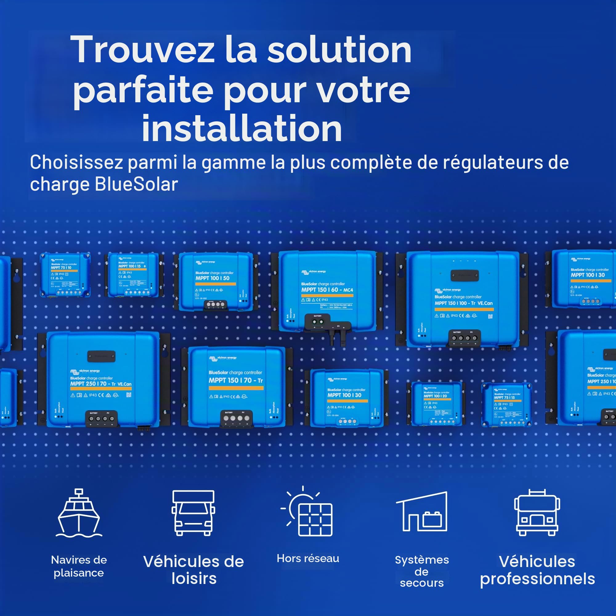 Victron Energy BlueSolar MPPT 150V 45 ampères 12/24/36/48-Volt Contrôleur de Charge Solaire