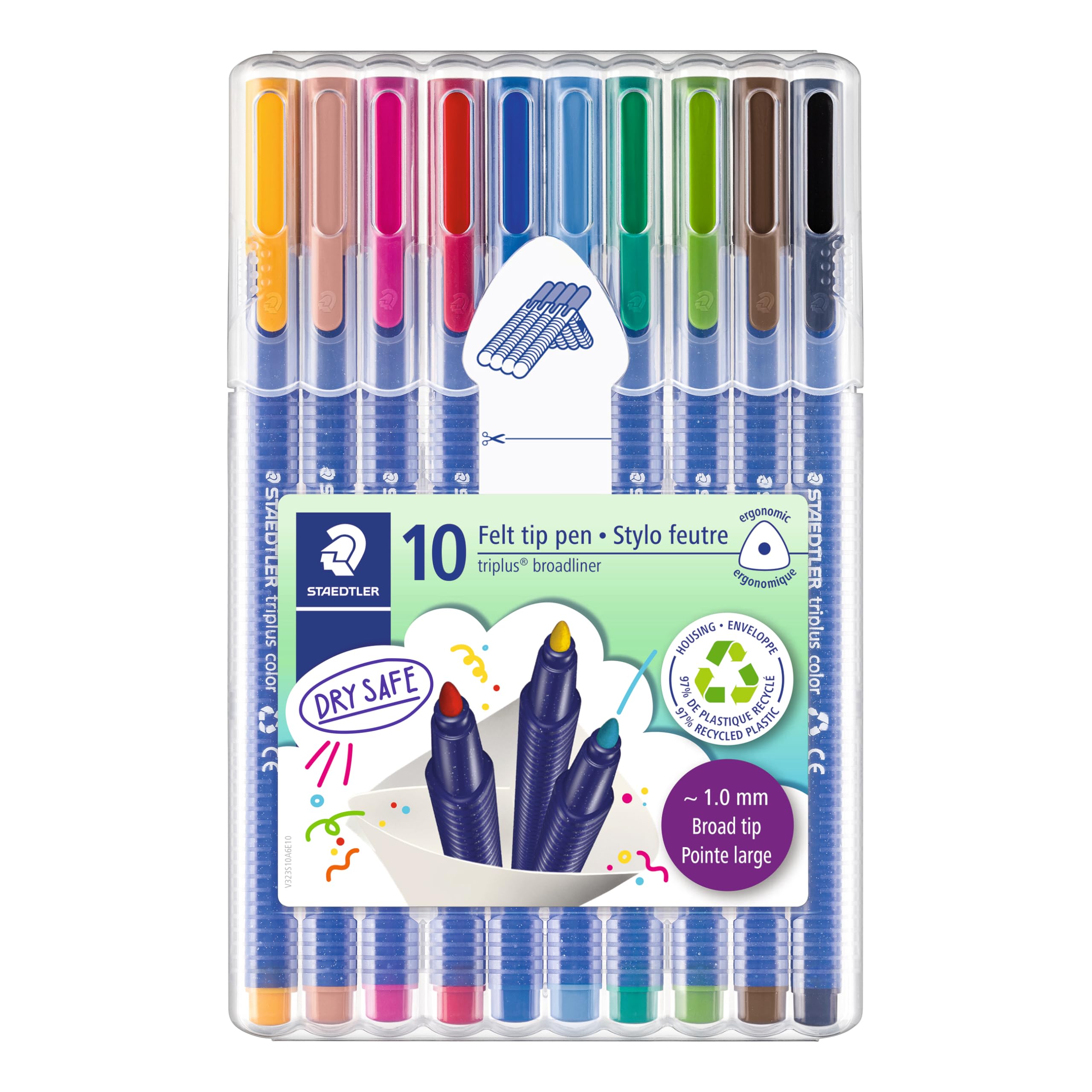 Triplus Color - 10 Piece Colored Marker Set - (1.0mm) 10 Piece - SB10A6
