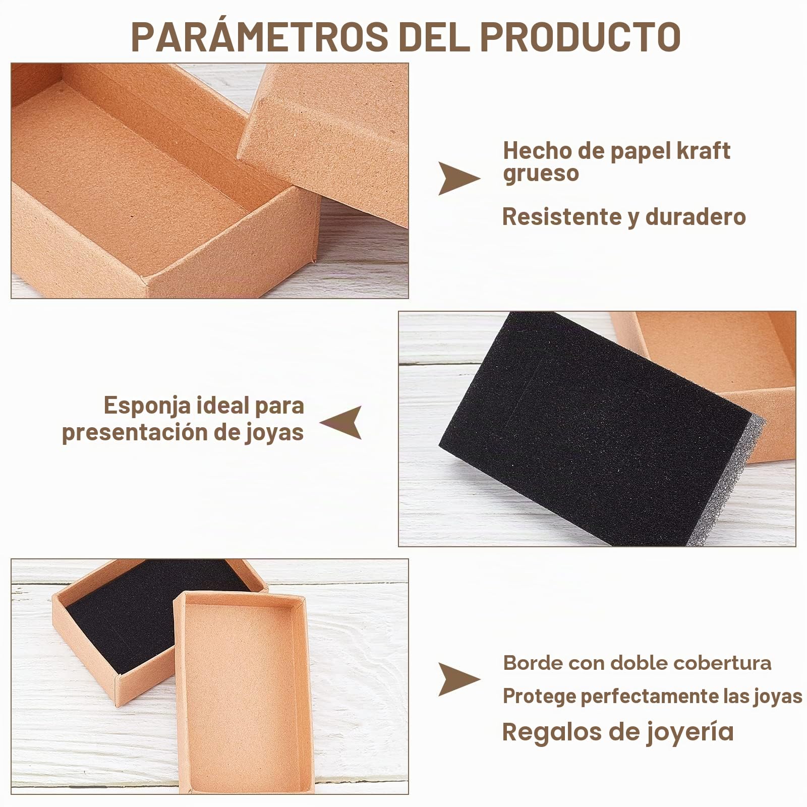 NBEADS 24 Piezas Caja de Joyas, Cajas de Cartón Kraft Cajas de Regalo para Joyas Caja para Exhibición y Empaque de Regalo de Anillo de Collar de Bricolaje, 8x5x3cm
