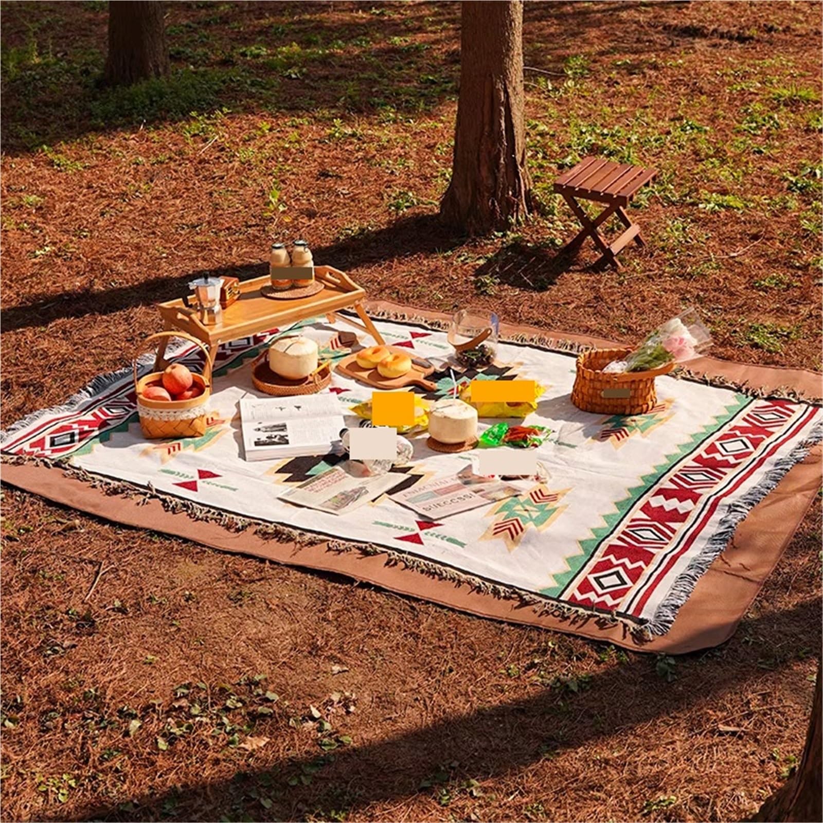Tappeto da Campeggio all'aperto Coperta da Picnic Decorativa Tappetino da Picnic da Viaggio Materasso for Il Tempo Libero for Divano Interno per Campeggio(Red Leaf,180x260cm)