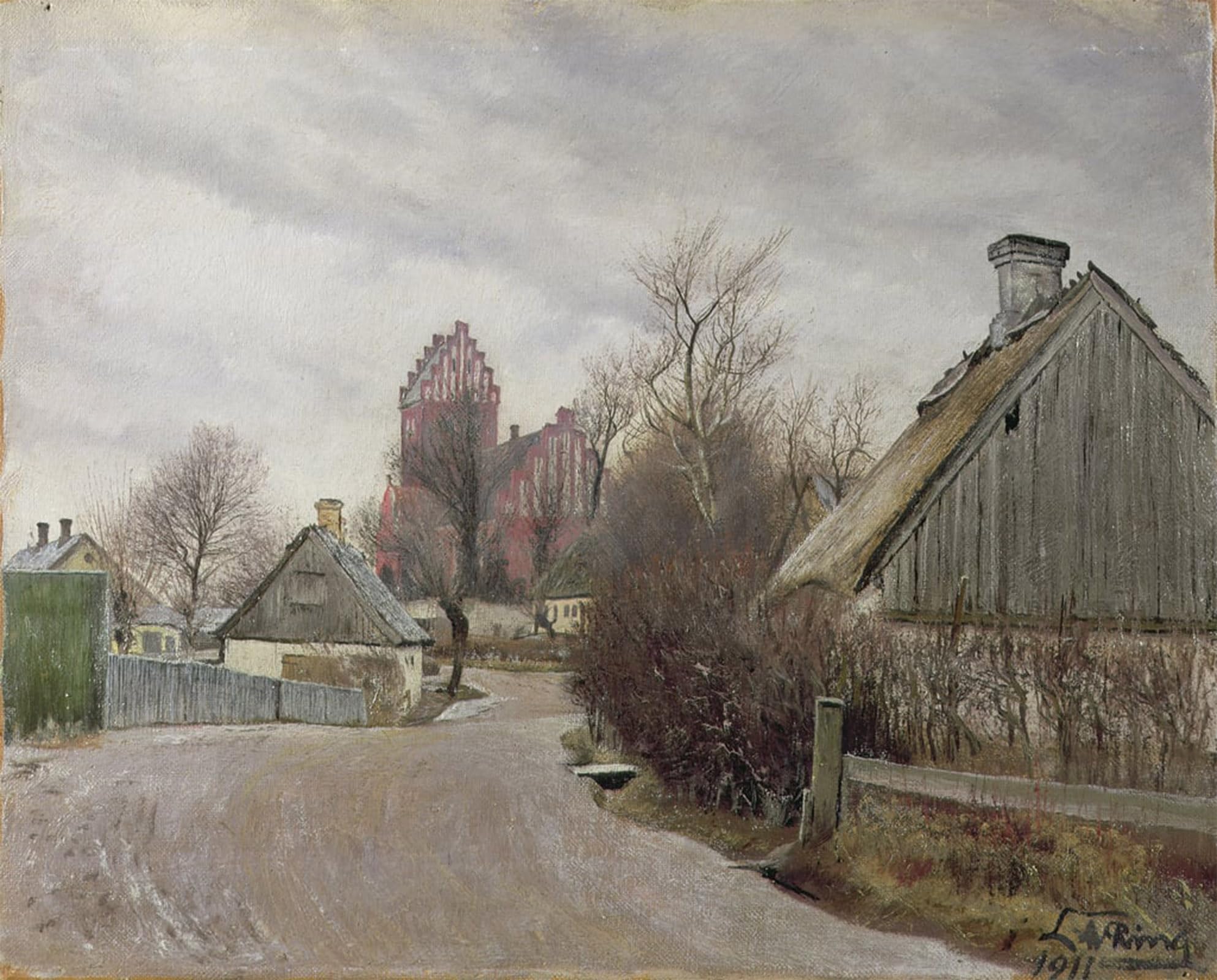 SERENDIPITP Retro Picture Poster Wall Art Pictures Painting Gade I Hoje Taastrup by Laurits Andersen Ring Wall Art Canvas Print for Wall Decor 60x90cm