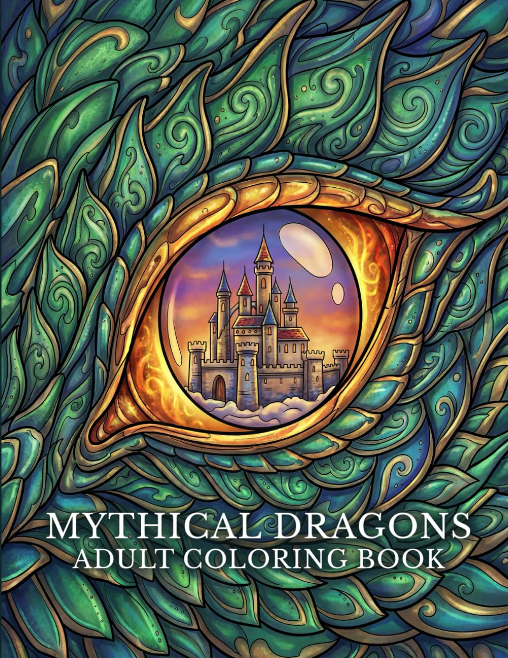 Mythical Dragons Adult Coloring Book: 50 Enchanting Illustrations for Fun and Relaxation