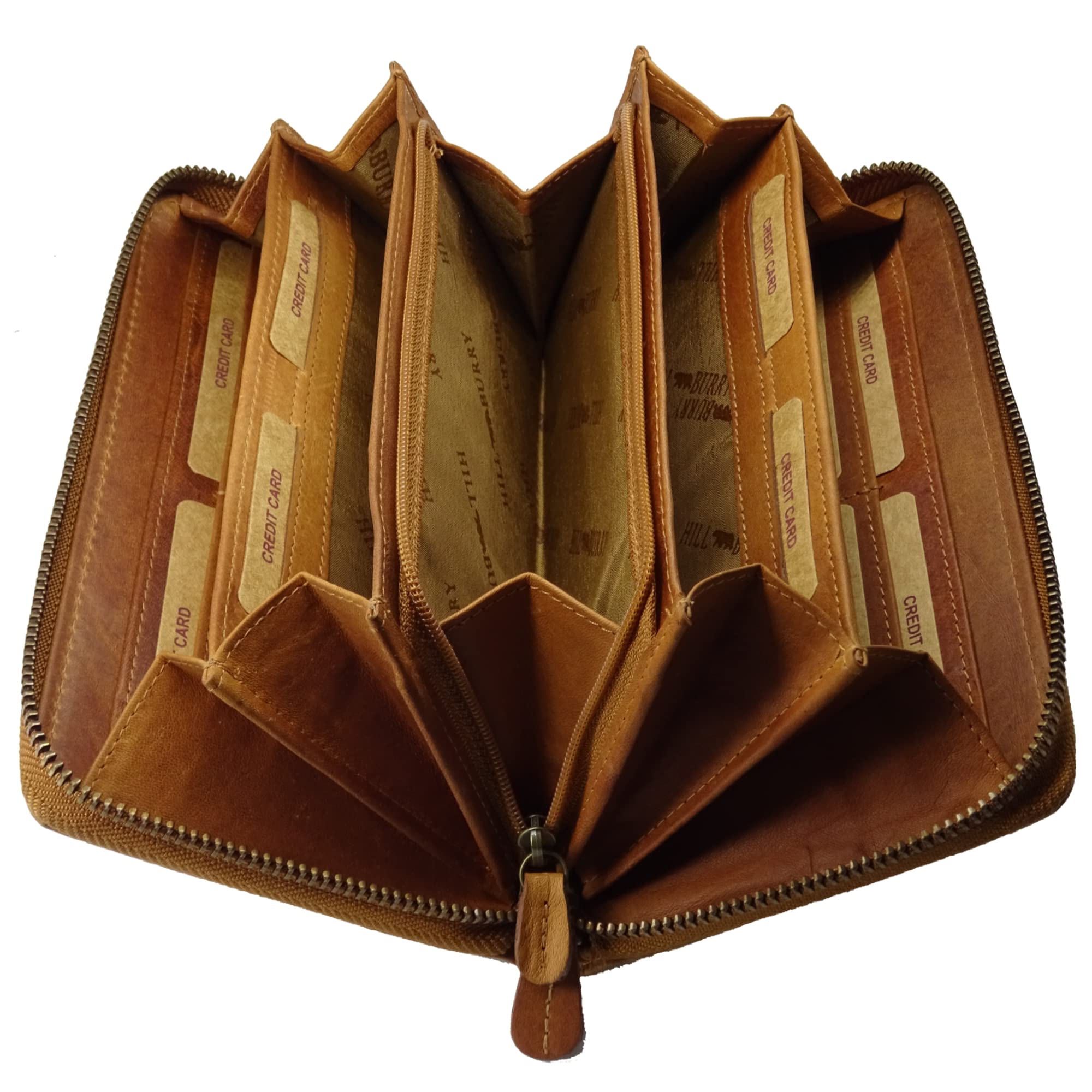 Hill Burry XXL Grosse Geldbörse Portemonnaie Portmonee mit Handyfach Handytasche Leder Frauen Damen Langbörse RFID Schutz Geldbeutel Tasche Frauen braun