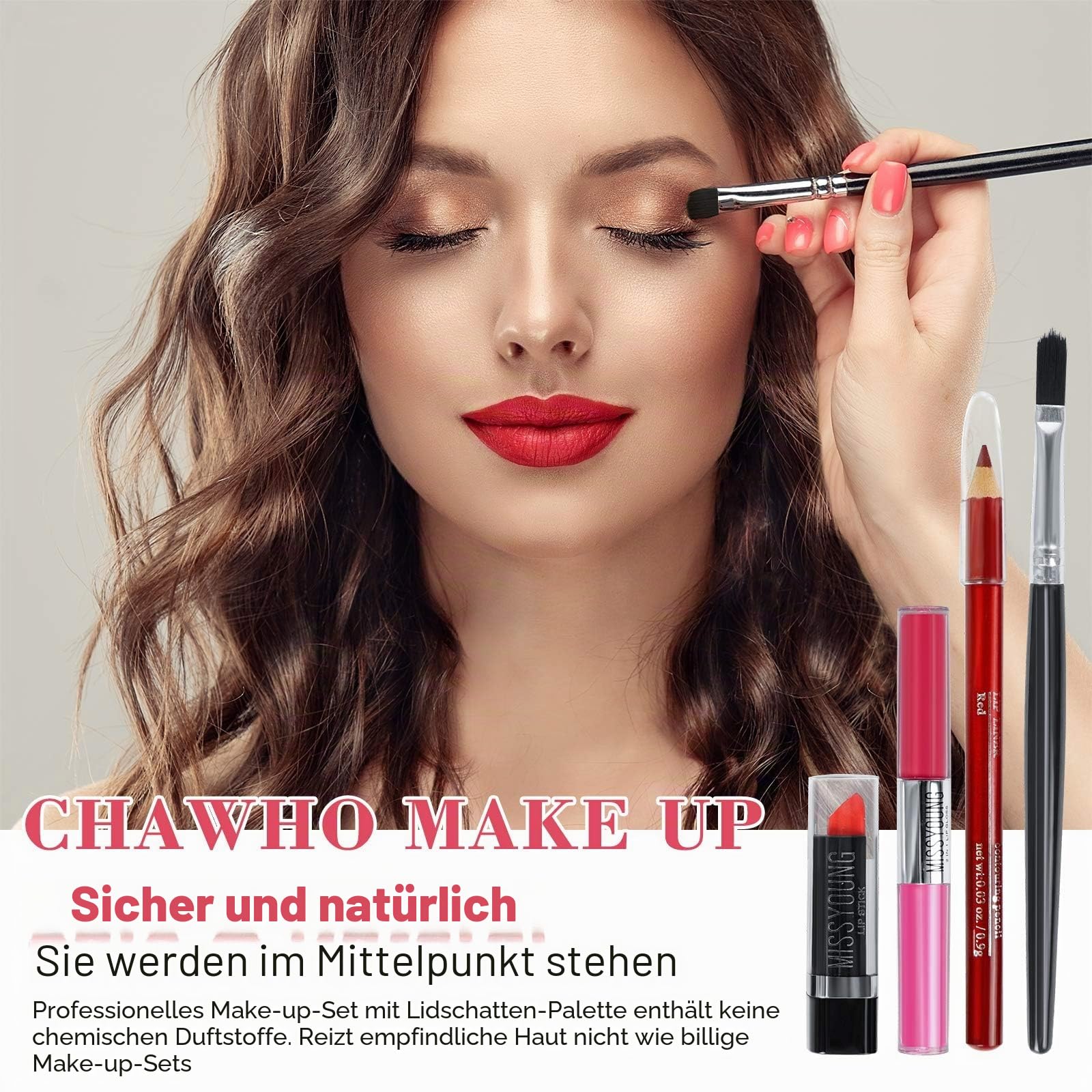 Schminkkoffer damen, Schminke set, All In One Makeup Kit für Mädchen im Teenageralter 13-15, Make up set für frauen, Makeup set damen, COSMETICS Beauty Box(102 Farben)(Silberne Schachtel)