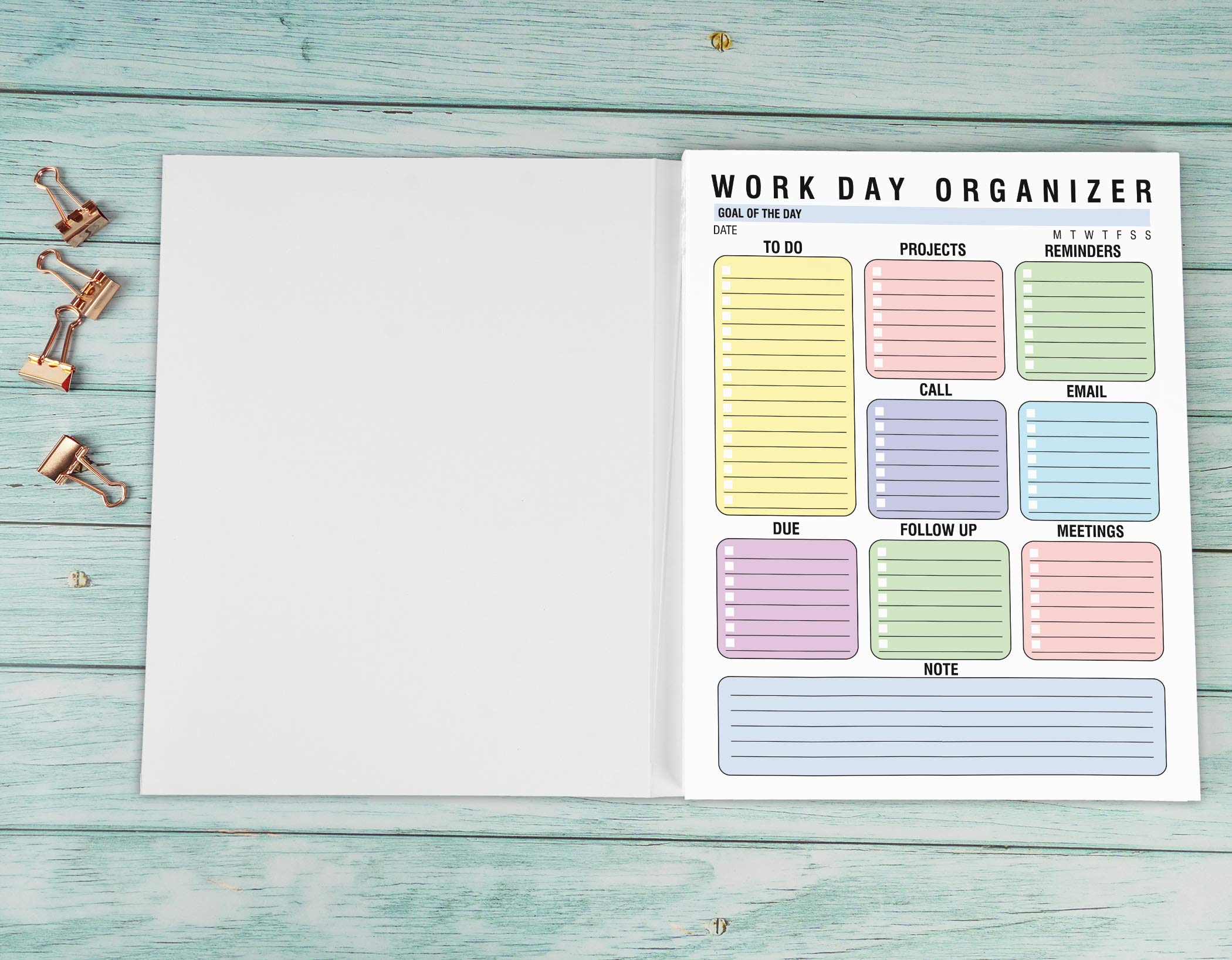 Lavoro Quotidiano Calendario del Pianificatore di Agenda Organizer, Casa-E Lavoro D'Ufficio Journal-50 Pagine Aggiornate per Lacrima per Task per Tutti I Giorni al Largo Notepad- Notes